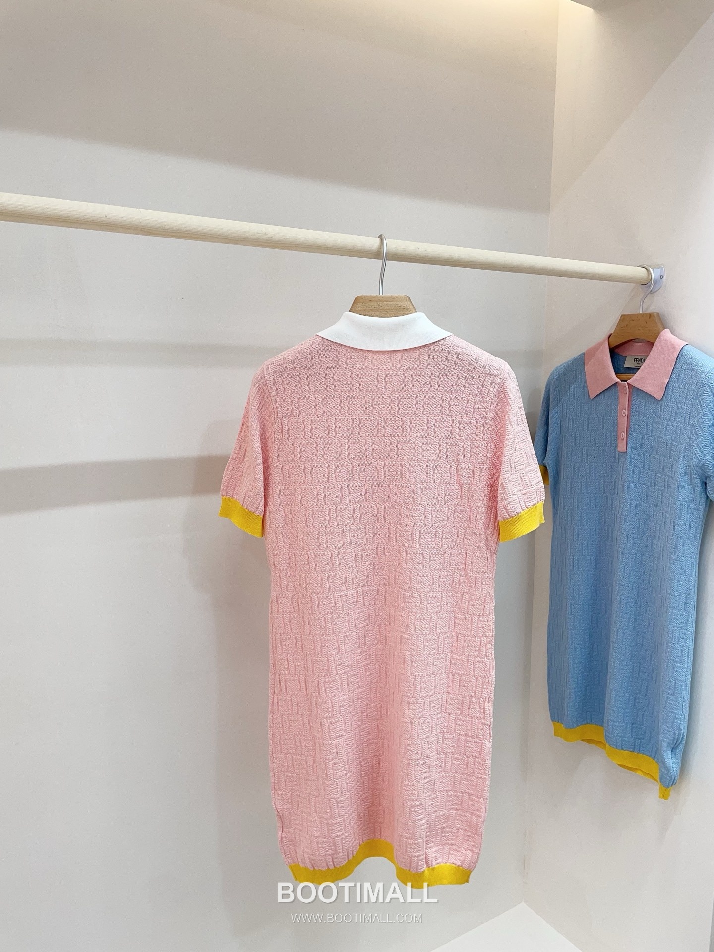 펜디 2026SS 코튼혼방 FF자카드 폴로칼라 슬림핏 미니 반팔 원피스 Fendi 2026 SS Cotton Blend FF Jacquard Polo Collar Slim Fit Mini Short Sleeve Dress 14