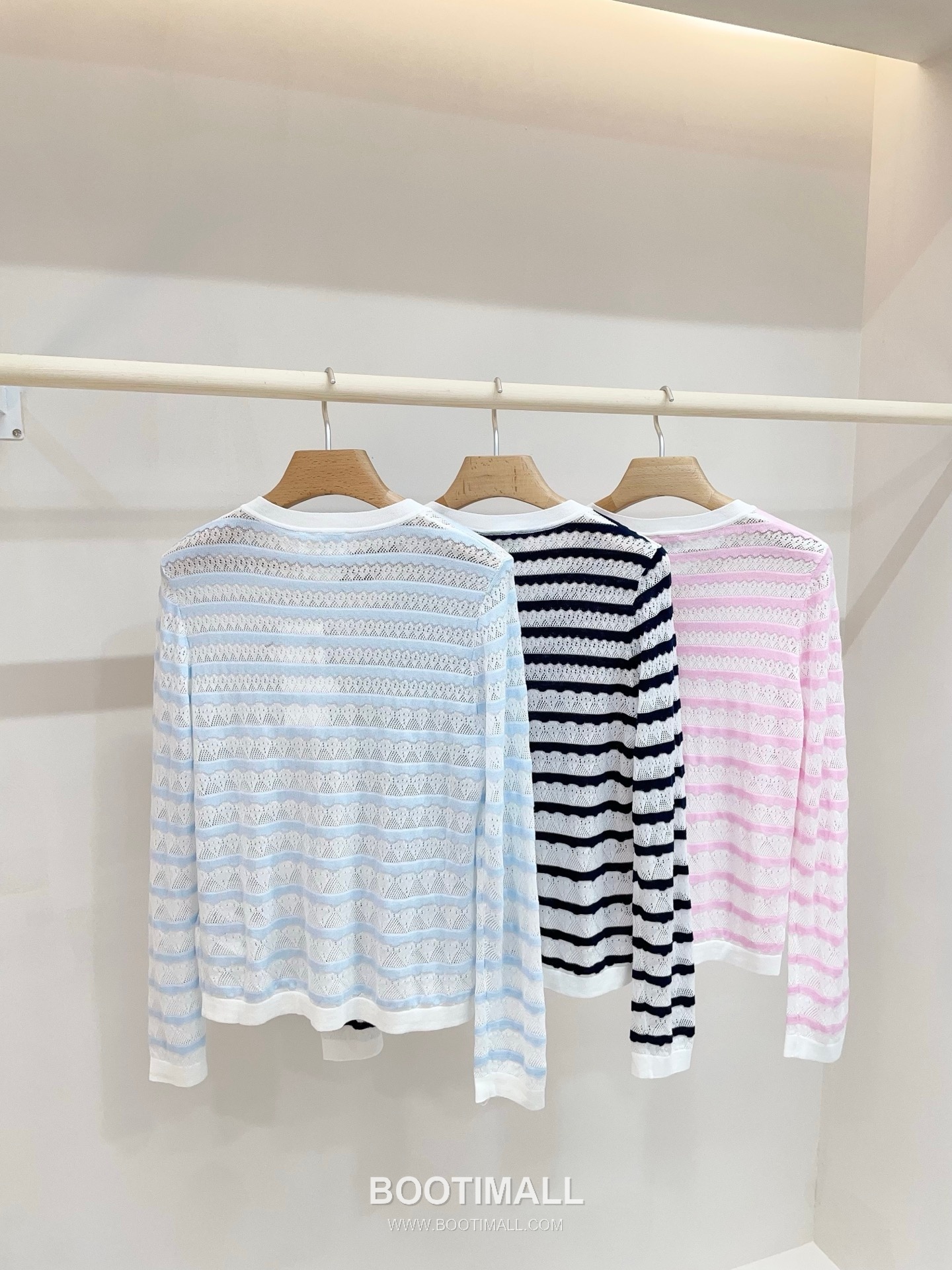 디올 2026SS 레이스니트 마리니에르 스트라이프 슬림핏 브이넥 긴팔 가디건 Dior 2026 SS Lace Knit Mariniere Stripe Slim Fit V Neck Long Sleeve Cardigan 4