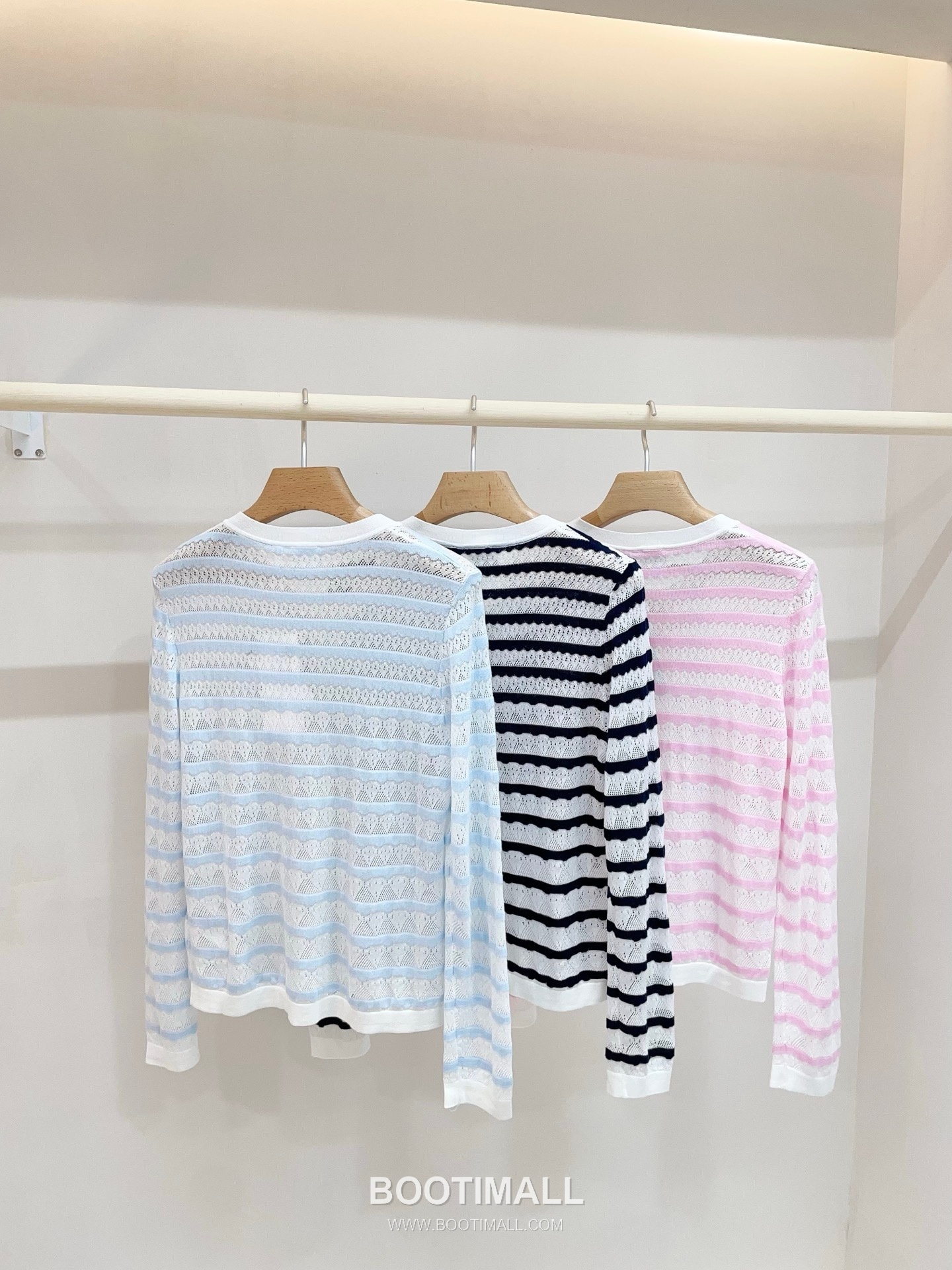 디올 2026SS 레이스니트 마리니에르 스트라이프 슬림핏 브이넥 긴팔 가디건 Dior 2026 SS Lace Knit Mariniere Stripe Slim Fit V Neck Long Sleeve Cardigan 5