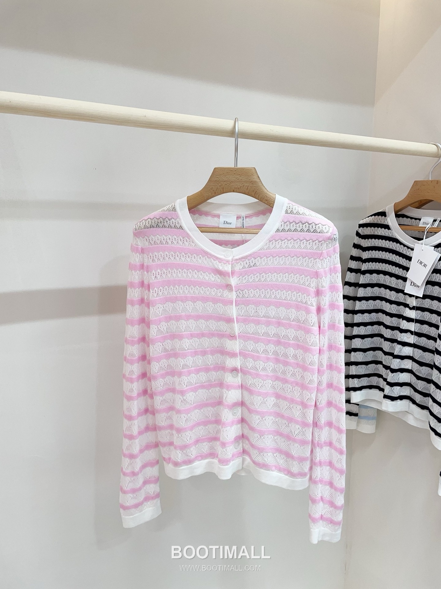 디올 2026SS 레이스니트 마리니에르 스트라이프 슬림핏 브이넥 긴팔 가디건 Dior 2026 SS Lace Knit Mariniere Stripe Slim Fit V Neck Long Sleeve Cardigan 8