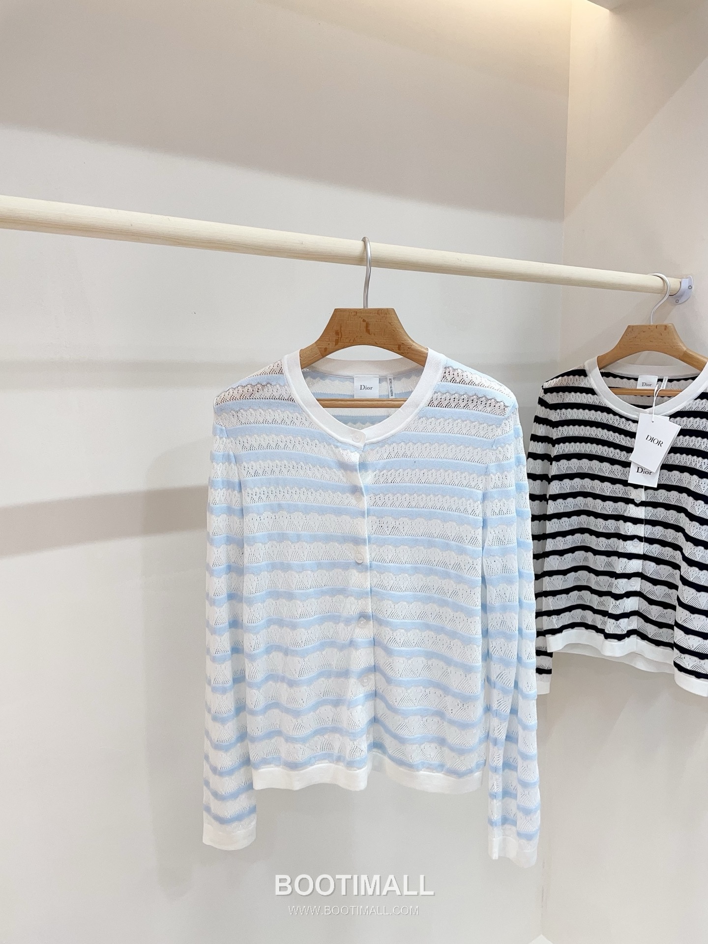 디올 2026SS 레이스니트 마리니에르 스트라이프 슬림핏 브이넥 긴팔 가디건 Dior 2026 SS Lace Knit Mariniere Stripe Slim Fit V Neck Long Sleeve Cardigan 9