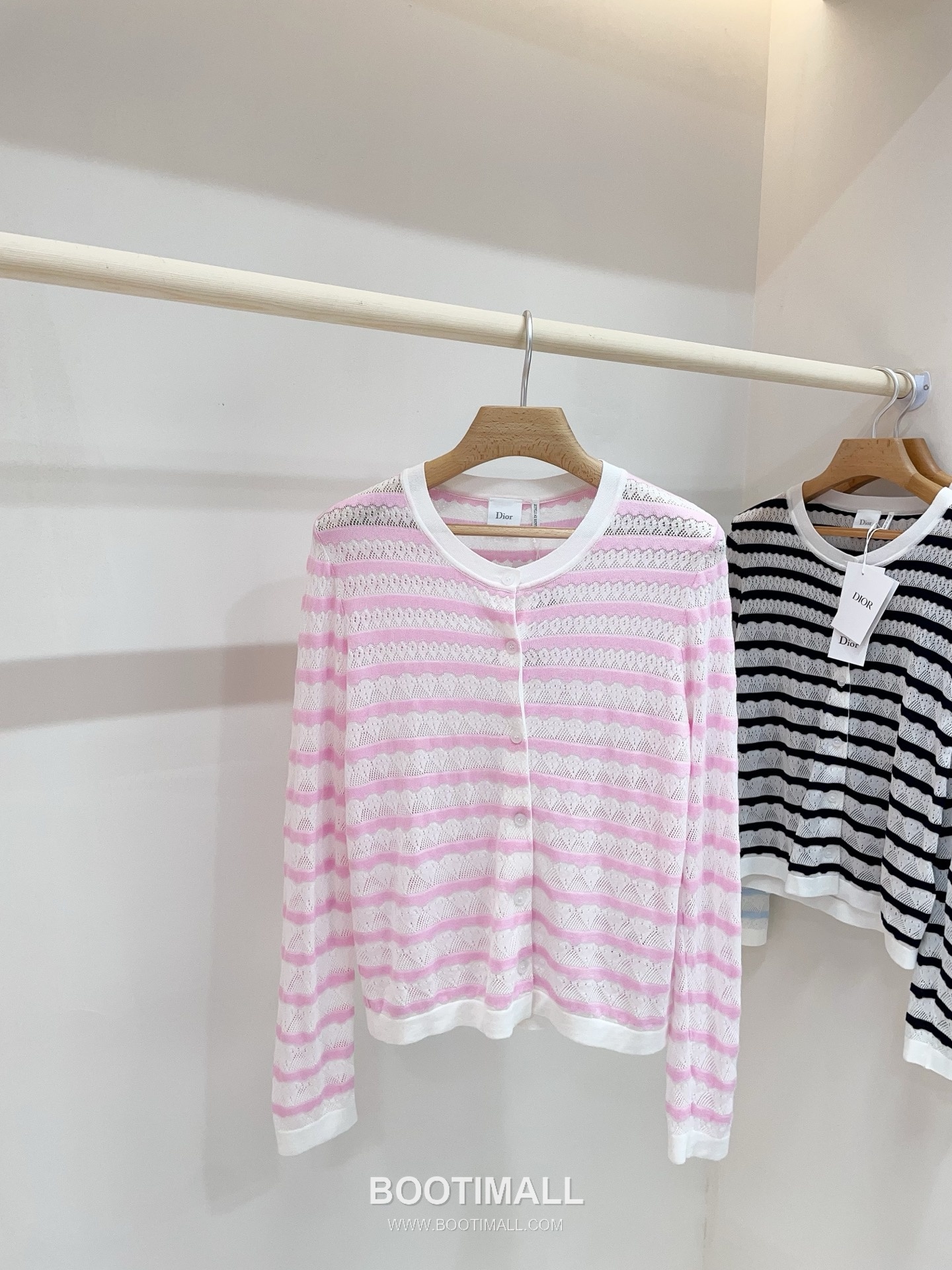 디올 2026SS 레이스니트 마리니에르 스트라이프 슬림핏 브이넥 긴팔 가디건 Dior 2026 SS Lace Knit Mariniere Stripe Slim Fit V Neck Long Sleeve Cardigan 2