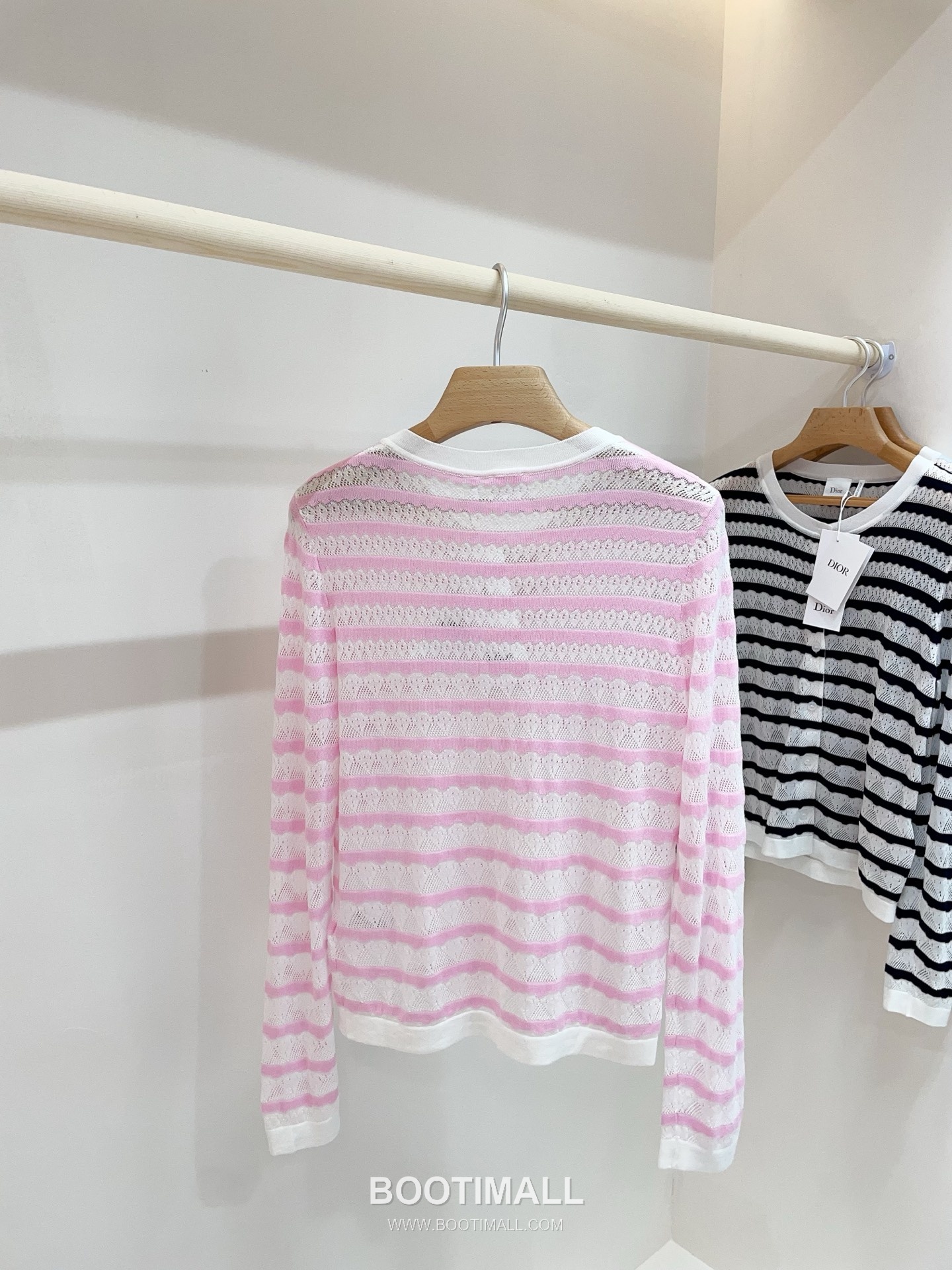 디올 2026SS 레이스니트 마리니에르 스트라이프 슬림핏 브이넥 긴팔 가디건 Dior 2026 SS Lace Knit Mariniere Stripe Slim Fit V Neck Long Sleeve Cardigan 4