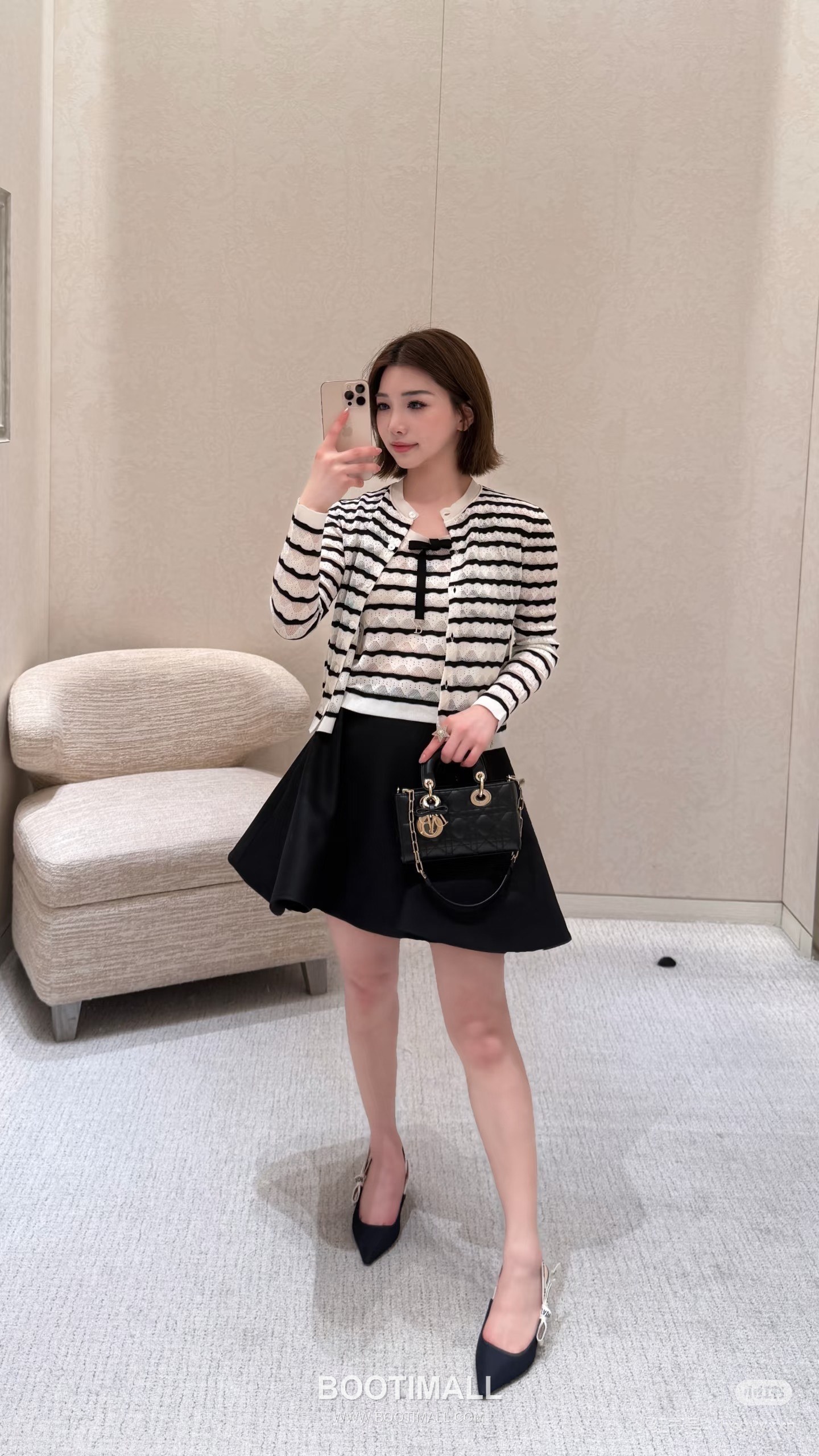 디올 2026SS 레이스니트 마리니에르 스트라이프 슬림핏 브이넥 긴팔 가디건 Dior 2026 SS Lace Knit Mariniere Stripe Slim Fit V Neck Long Sleeve Cardigan 6