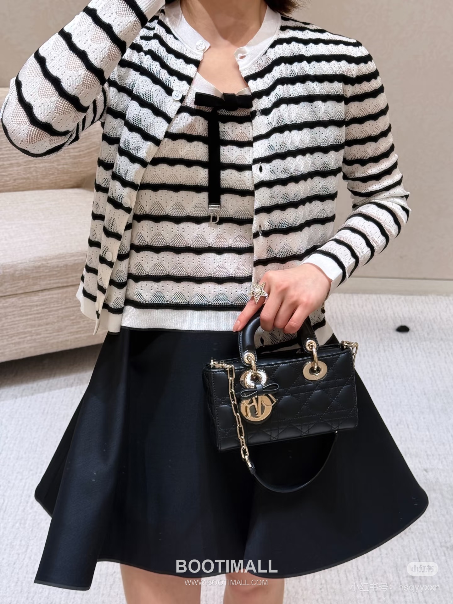 디올 2026SS 레이스니트 마리니에르 스트라이프 슬림핏 브이넥 긴팔 가디건 Dior 2026 SS Lace Knit Mariniere Stripe Slim Fit V Neck Long Sleeve Cardigan 7