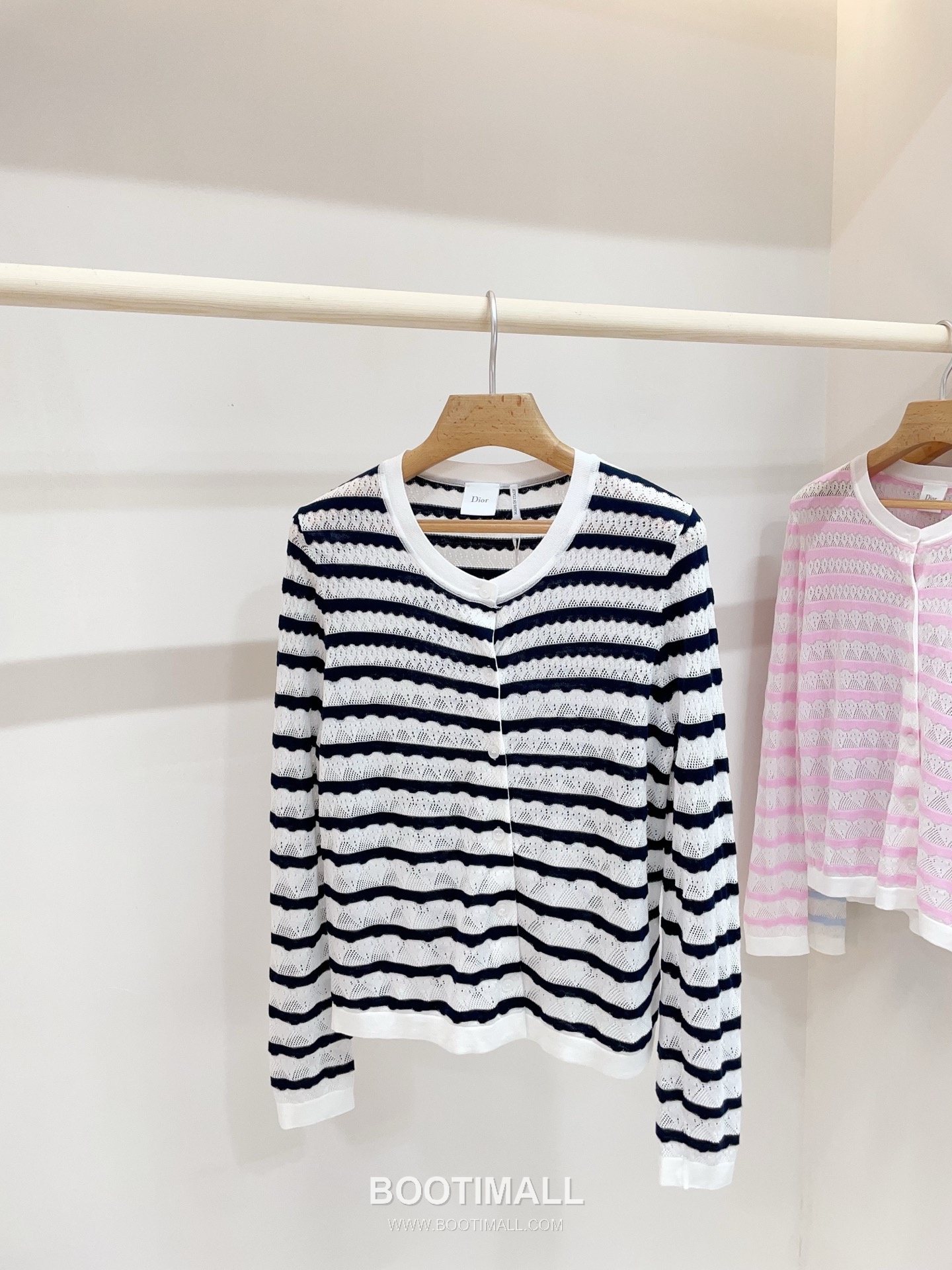 디올 2026SS 레이스니트 마리니에르 스트라이프 슬림핏 브이넥 긴팔 가디건 Dior 2026 SS Lace Knit Mariniere Stripe Slim Fit V Neck Long Sleeve Cardigan 11