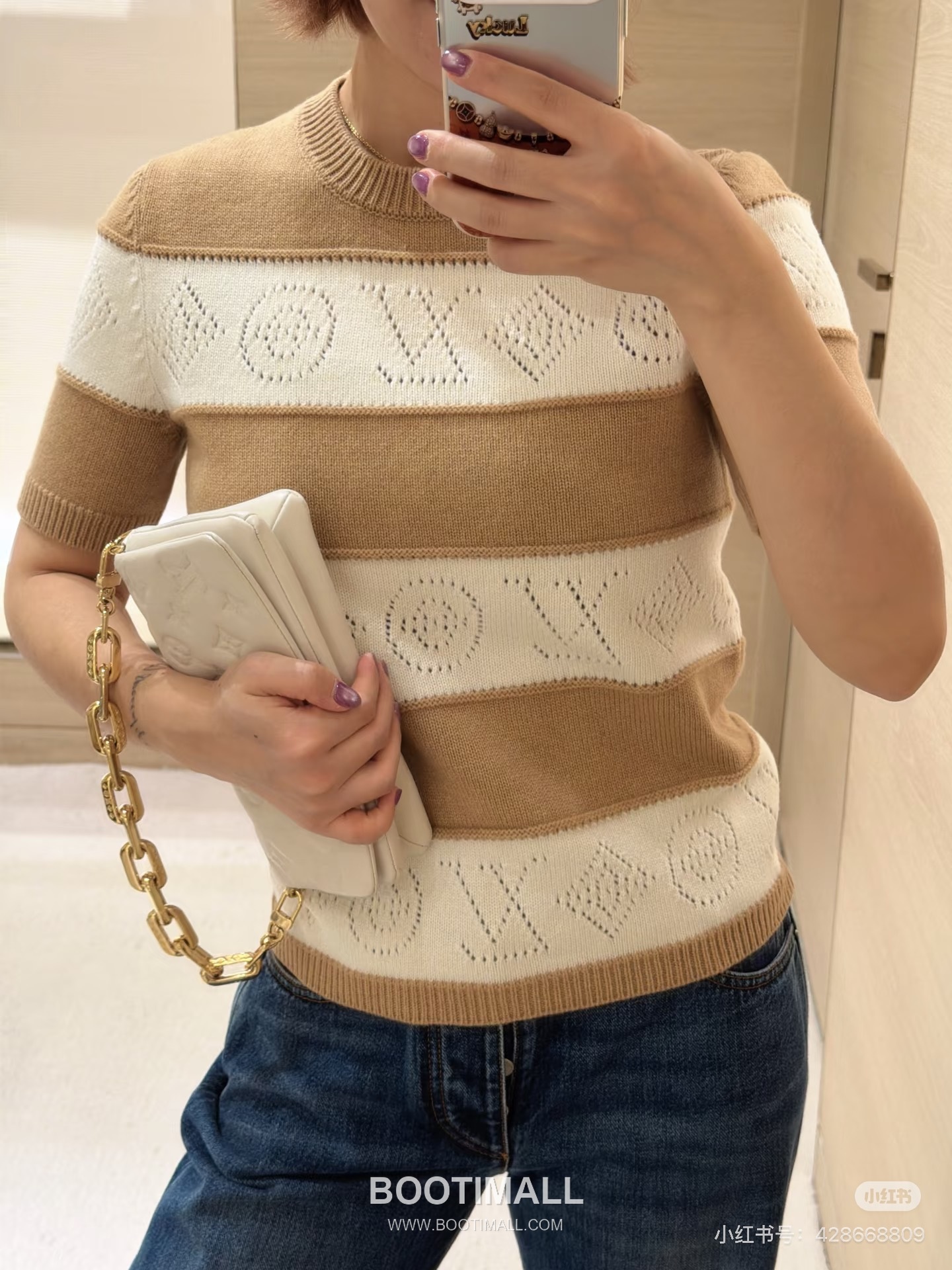 루이비통 2026SS 울캐시미어 모노그램 플로럴 슬림핏 반팔 니트 Louis Vuitton 2026 SS Wool Cashmere Monogram Floral Slim Fit Short Sleeve Knit 6