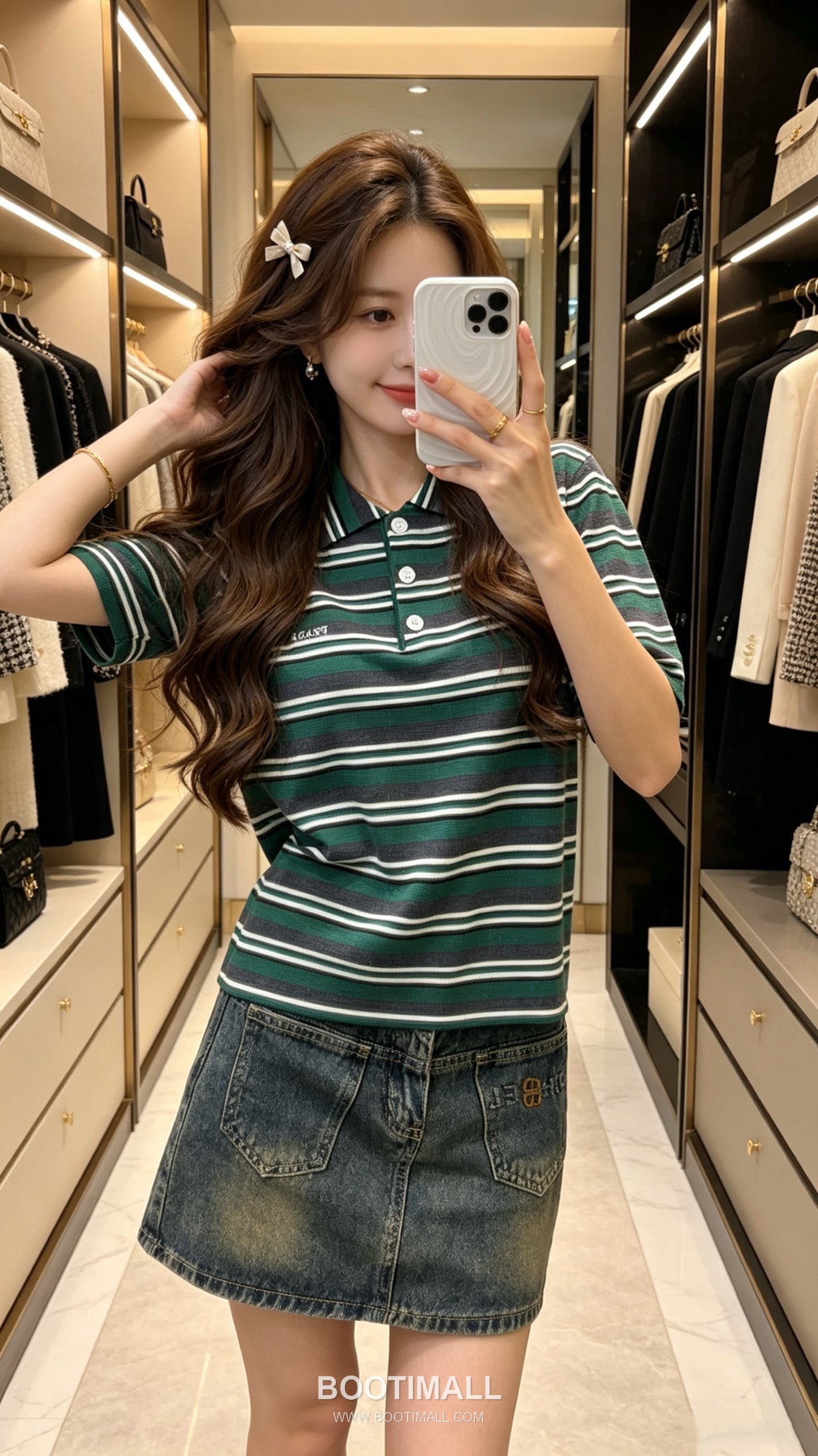 디올 2026SS 울코튼 혼방 스트라이프 로고자수 슬림핏 폴로 반팔 니트 Dior 2026 SS Wool Cotton Blend Stripe Logo Embroidered Slim Fit Polo Short Sleeve Knit 2