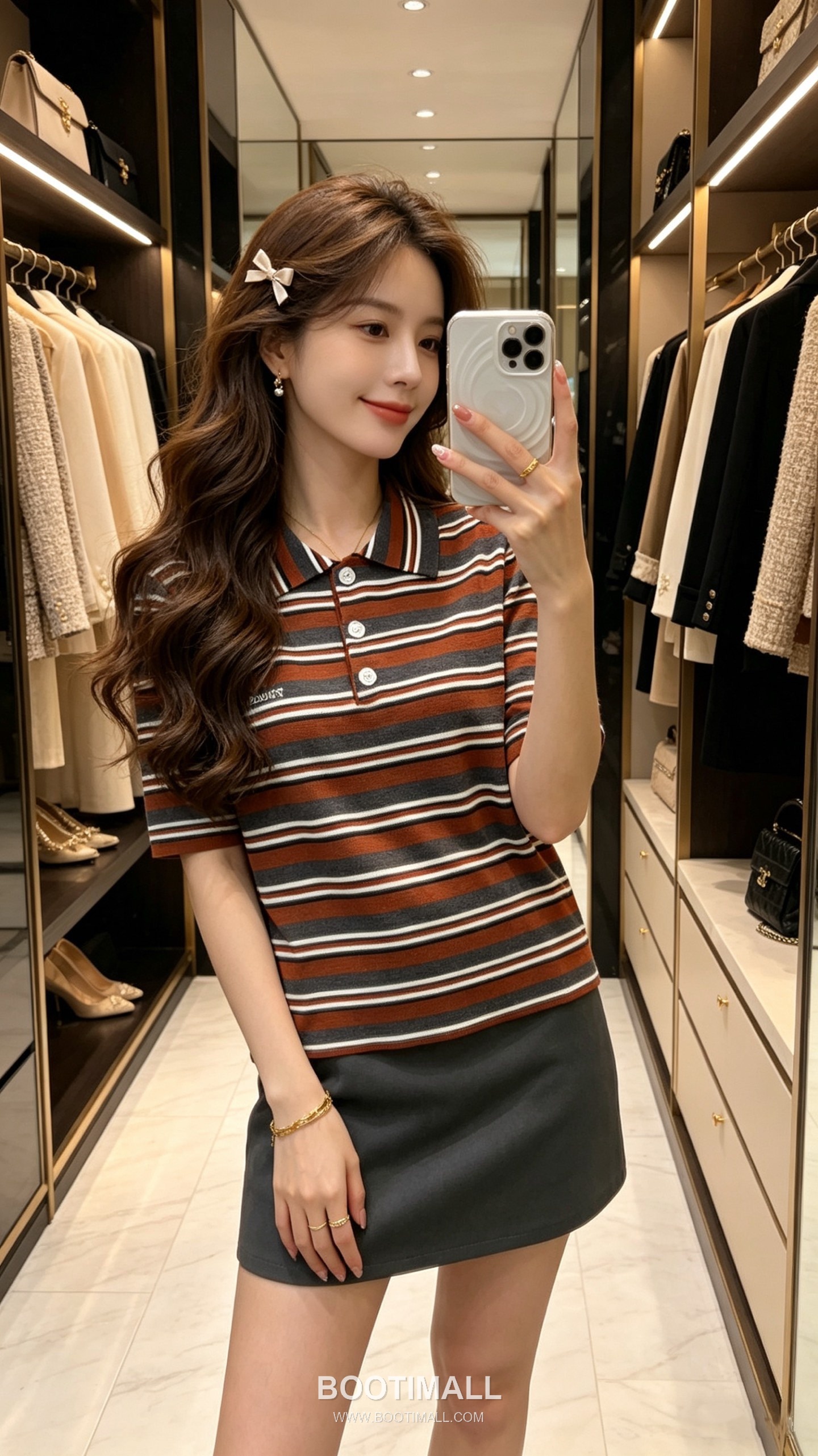 디올 2026SS 울코튼 혼방 스트라이프 로고자수 슬림핏 폴로 반팔 니트 Dior 2026 SS Wool Cotton Blend Stripe Logo Embroidered Slim Fit Polo Short Sleeve Knit 2