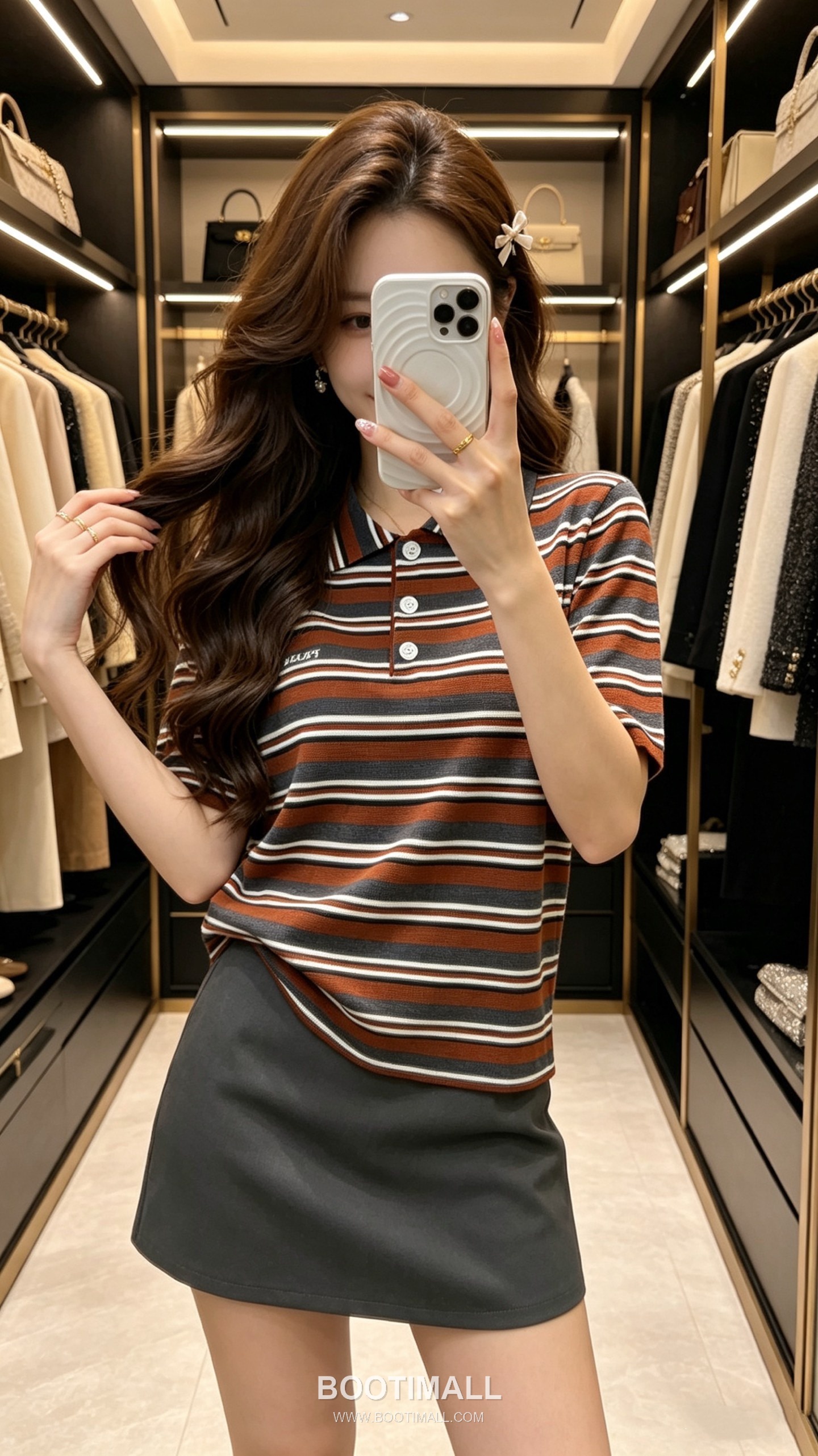 디올 2026SS 울코튼 혼방 스트라이프 로고자수 슬림핏 폴로 반팔 니트 Dior 2026 SS Wool Cotton Blend Stripe Logo Embroidered Slim Fit Polo Short Sleeve Knit 3