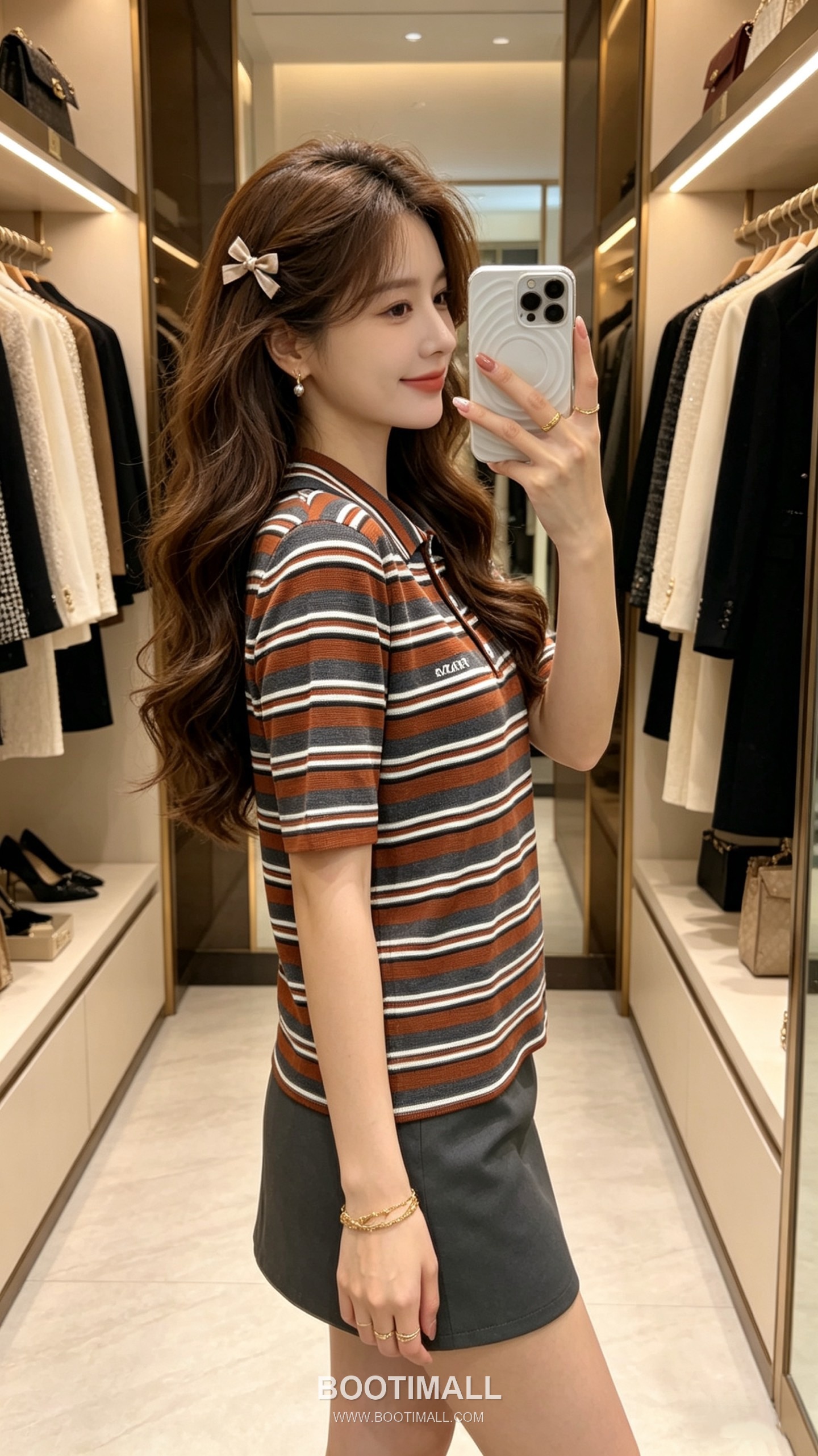 디올 2026SS 울코튼 혼방 스트라이프 로고자수 슬림핏 폴로 반팔 니트 Dior 2026 SS Wool Cotton Blend Stripe Logo Embroidered Slim Fit Polo Short Sleeve Knit 4