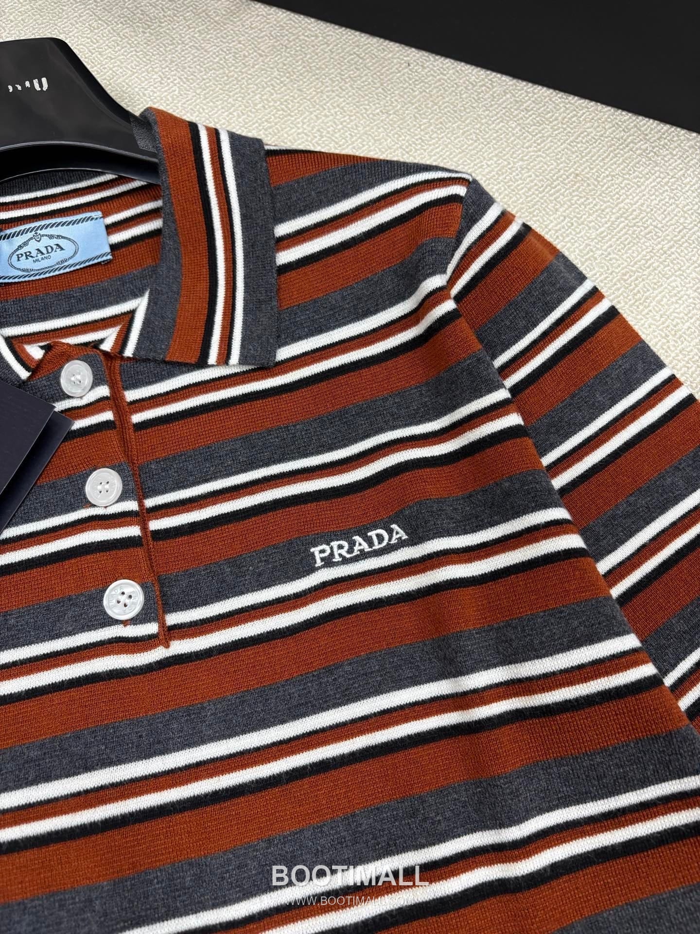 디올 2026SS 울코튼 혼방 스트라이프 로고자수 슬림핏 폴로 반팔 니트 Dior 2026 SS Wool Cotton Blend Stripe Logo Embroidered Slim Fit Polo Short Sleeve Knit 8