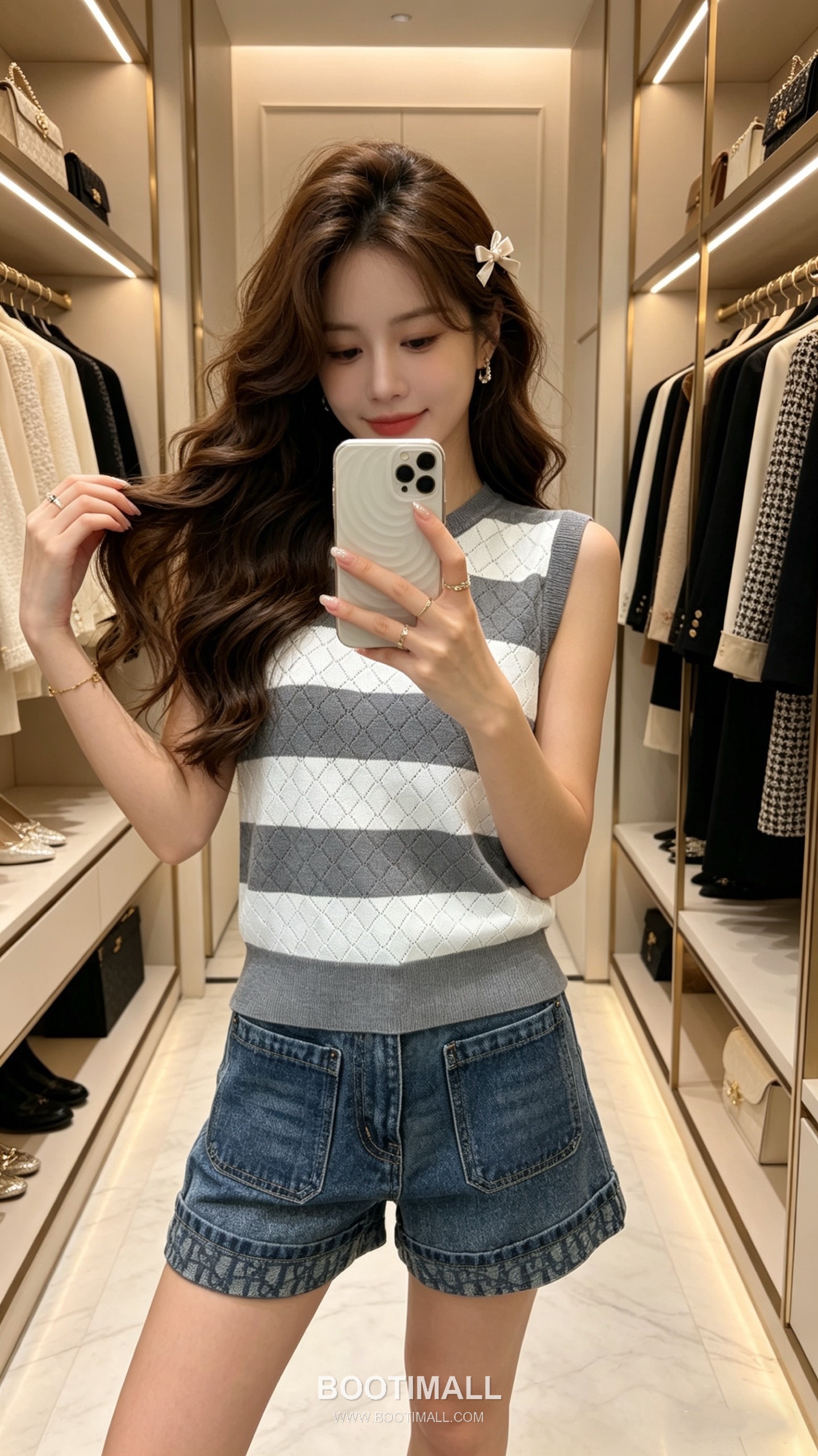 디올 2026SS 캐시미어실크 혼방 스트라이프 다이아자카드 로고자수 슬림핏 슬리브리스 니트 Dior 2026 SS Cashmere Silk Blend Stripe Diamond Jacquard Logo Embroidered Slim Fit Sleeveless Knit 1