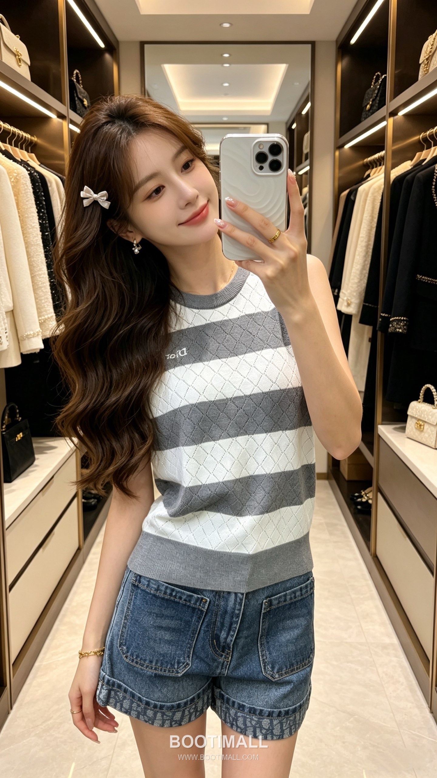 디올 2026SS 캐시미어실크 혼방 스트라이프 다이아자카드 로고자수 슬림핏 슬리브리스 니트 Dior 2026 SS Cashmere Silk Blend Stripe Diamond Jacquard Logo Embroidered Slim Fit Sleeveless Knit 4