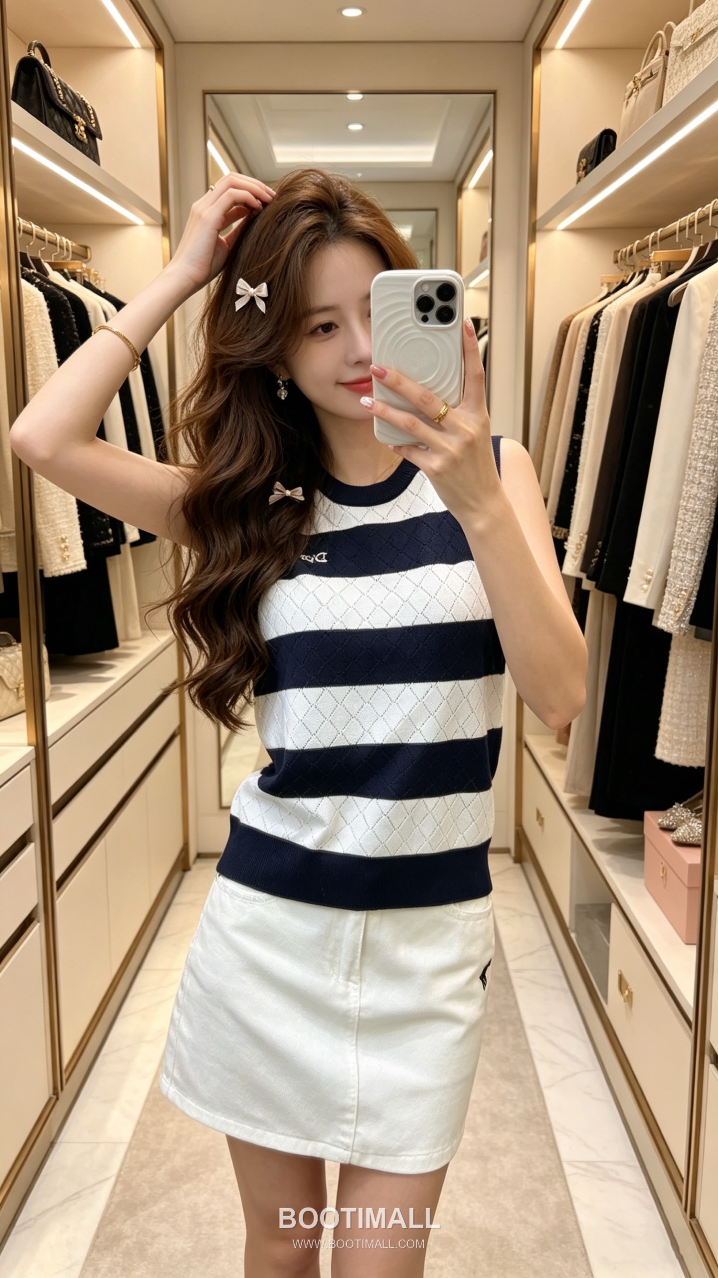 디올 2026SS 캐시미어실크 혼방 스트라이프 다이아자카드 로고자수 슬림핏 슬리브리스 니트 Dior 2026 SS Cashmere Silk Blend Stripe Diamond Jacquard Logo Embroidered Slim Fit Sleeveless Knit 1