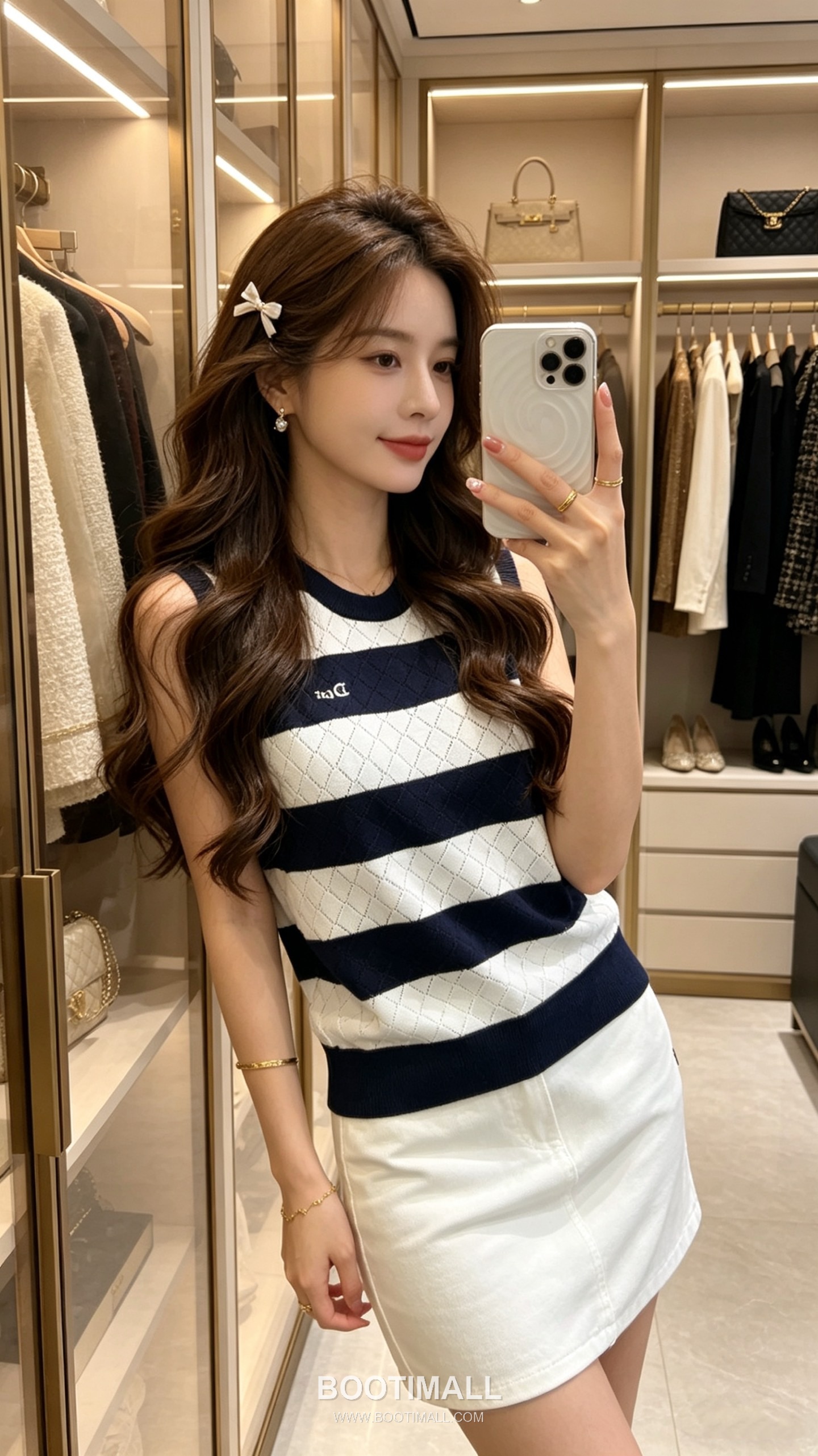 디올 2026SS 캐시미어실크 혼방 스트라이프 다이아자카드 로고자수 슬림핏 슬리브리스 니트 Dior 2026 SS Cashmere Silk Blend Stripe Diamond Jacquard Logo Embroidered Slim Fit Sleeveless Knit 2