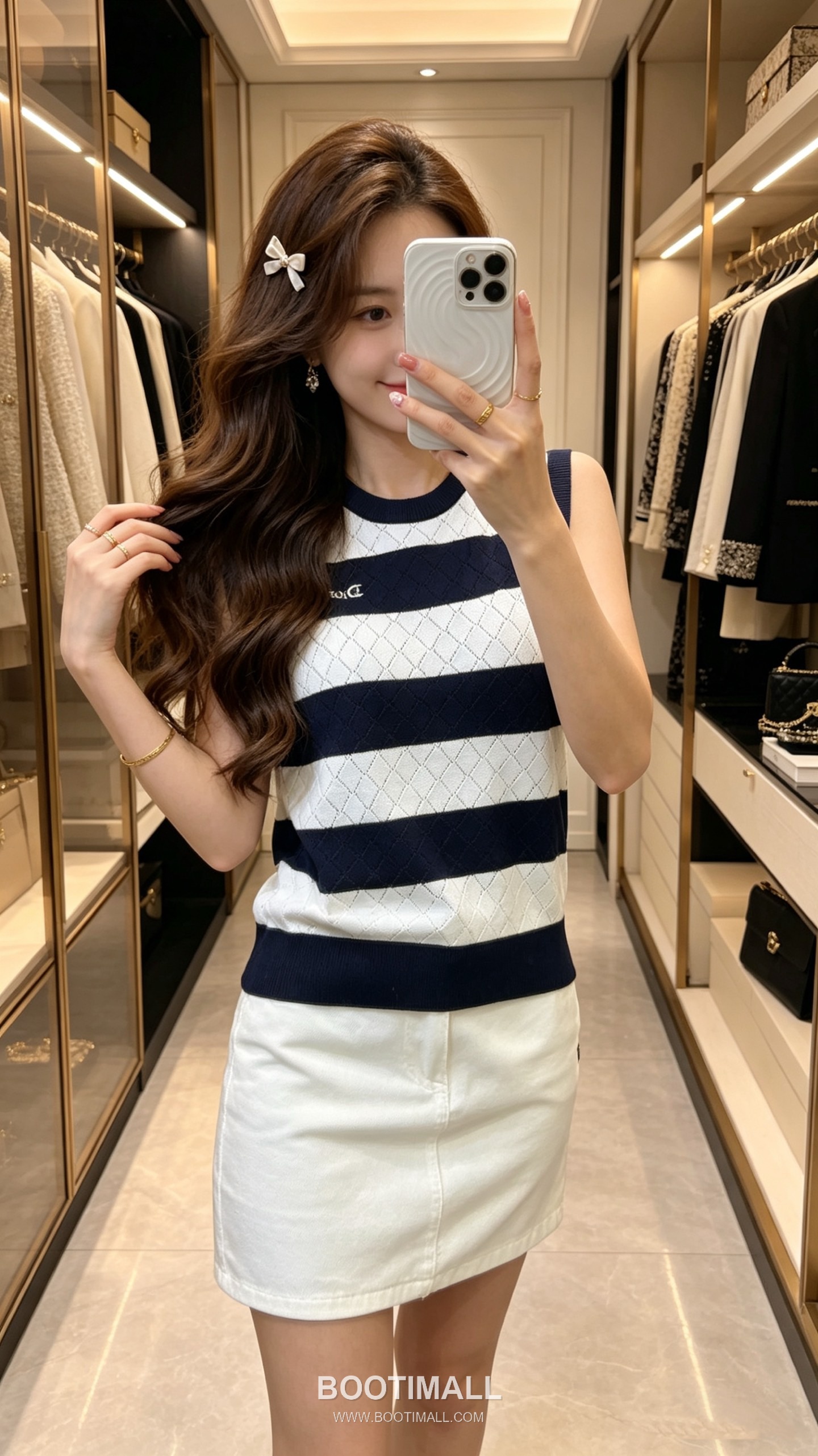 디올 2026SS 캐시미어실크 혼방 스트라이프 다이아자카드 로고자수 슬림핏 슬리브리스 니트 Dior 2026 SS Cashmere Silk Blend Stripe Diamond Jacquard Logo Embroidered Slim Fit Sleeveless Knit 3