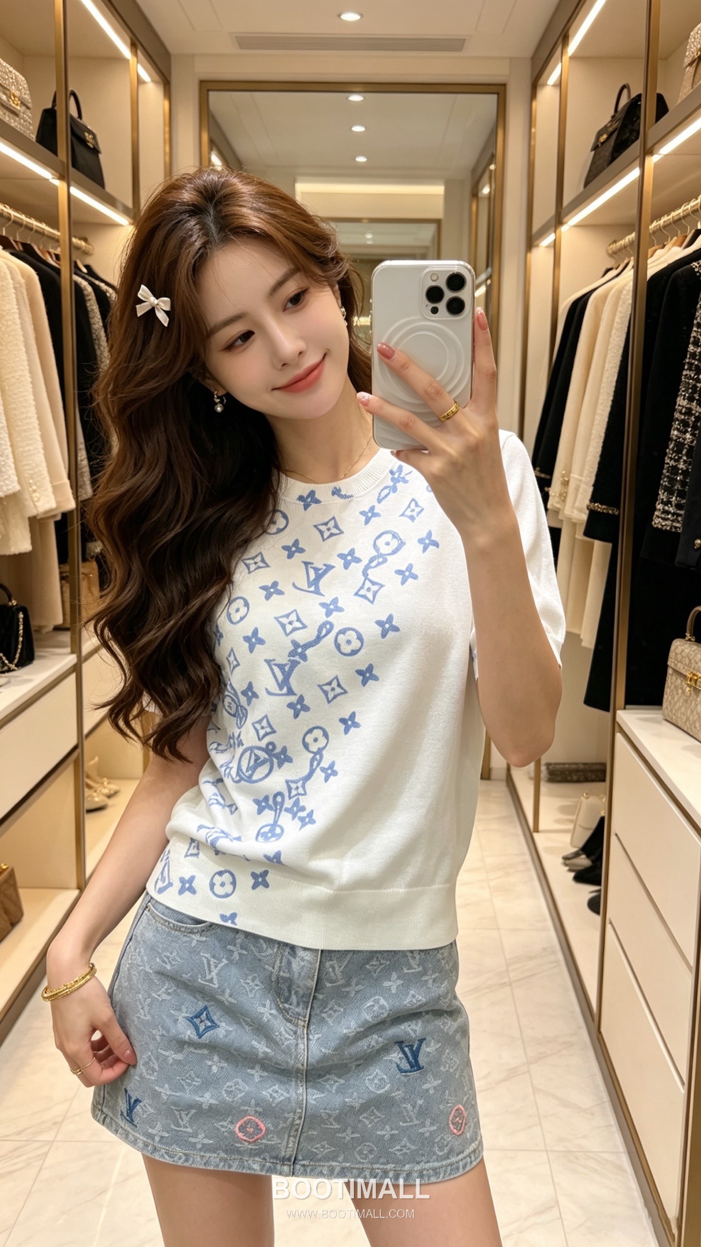 디올 2026SS 실크혼방 하프컬러 로고프린트 레귤러핏 반팔 니트 Dior 2026 SS Silk Blend Half Color Logo Print Regular Fit Short Sleeve Knit 1