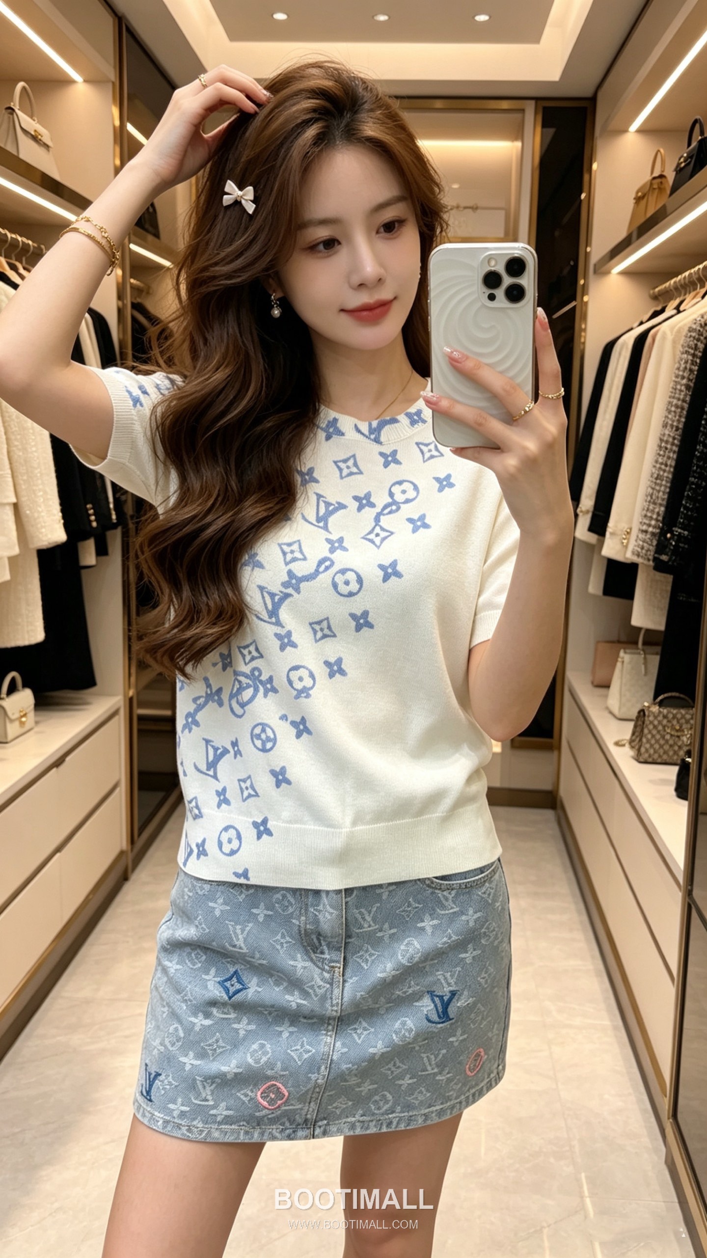 디올 2026SS 실크혼방 하프컬러 로고프린트 레귤러핏 반팔 니트 Dior 2026 SS Silk Blend Half Color Logo Print Regular Fit Short Sleeve Knit 2