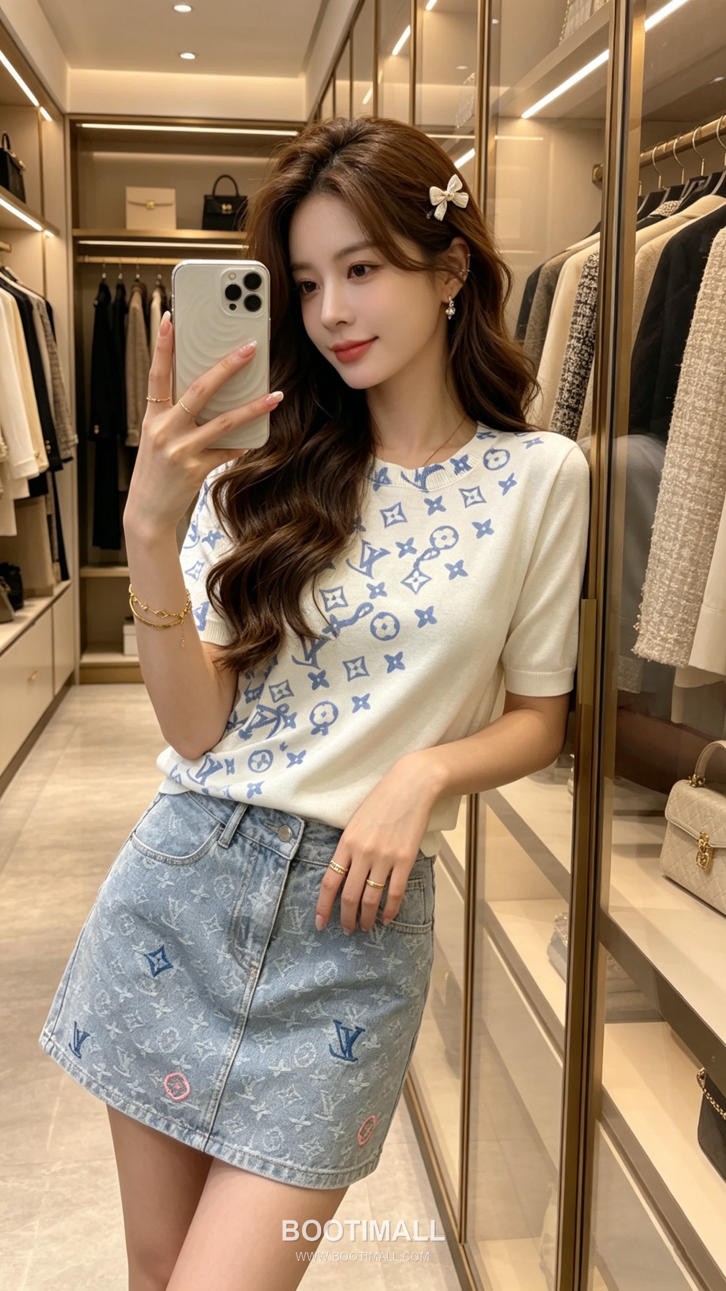 디올 2026SS 실크혼방 하프컬러 로고프린트 레귤러핏 반팔 니트 Dior 2026 SS Silk Blend Half Color Logo Print Regular Fit Short Sleeve Knit 3