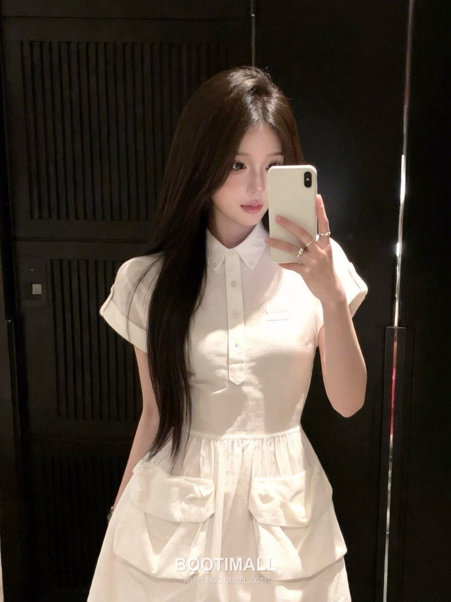 디올 2026SS 코튼린넨 혼방 로고자수 셔츠칼라 A라인 미니 반팔 원피스 Dior 2026 SS Cotton Linen Blend Logo Embroidered Shirt Collar A Line Mini Short Sleeve Dress 7