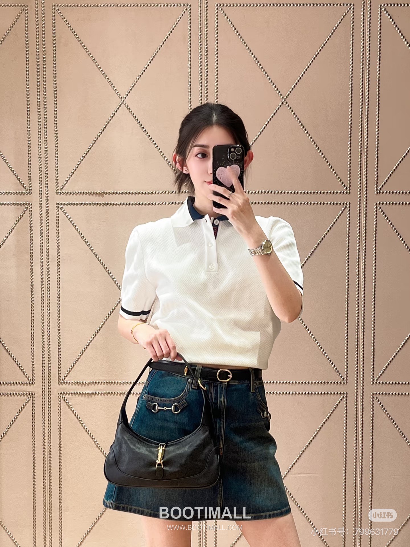 구찌 2026SS 코튼 데님 홀스빗 장식 하이웨스트 미니 스커트 Gucci 2026 SS Cotton Denim Horsebit Detail High Waist Mini Skirt 1