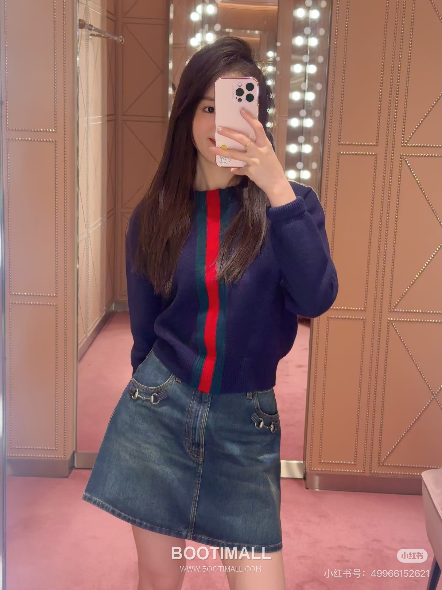 구찌 2026SS 코튼 데님 홀스빗 장식 하이웨스트 미니 스커트 Gucci 2026 SS Cotton Denim Horsebit Detail High Waist Mini Skirt 5