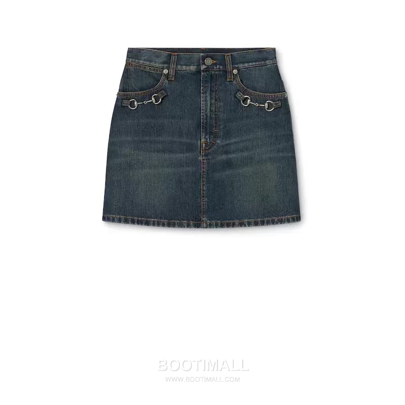 구찌 2026SS 코튼 데님 홀스빗 장식 하이웨스트 미니 스커트 Gucci 2026 SS Cotton Denim Horsebit Detail High Waist Mini Skirt 19
