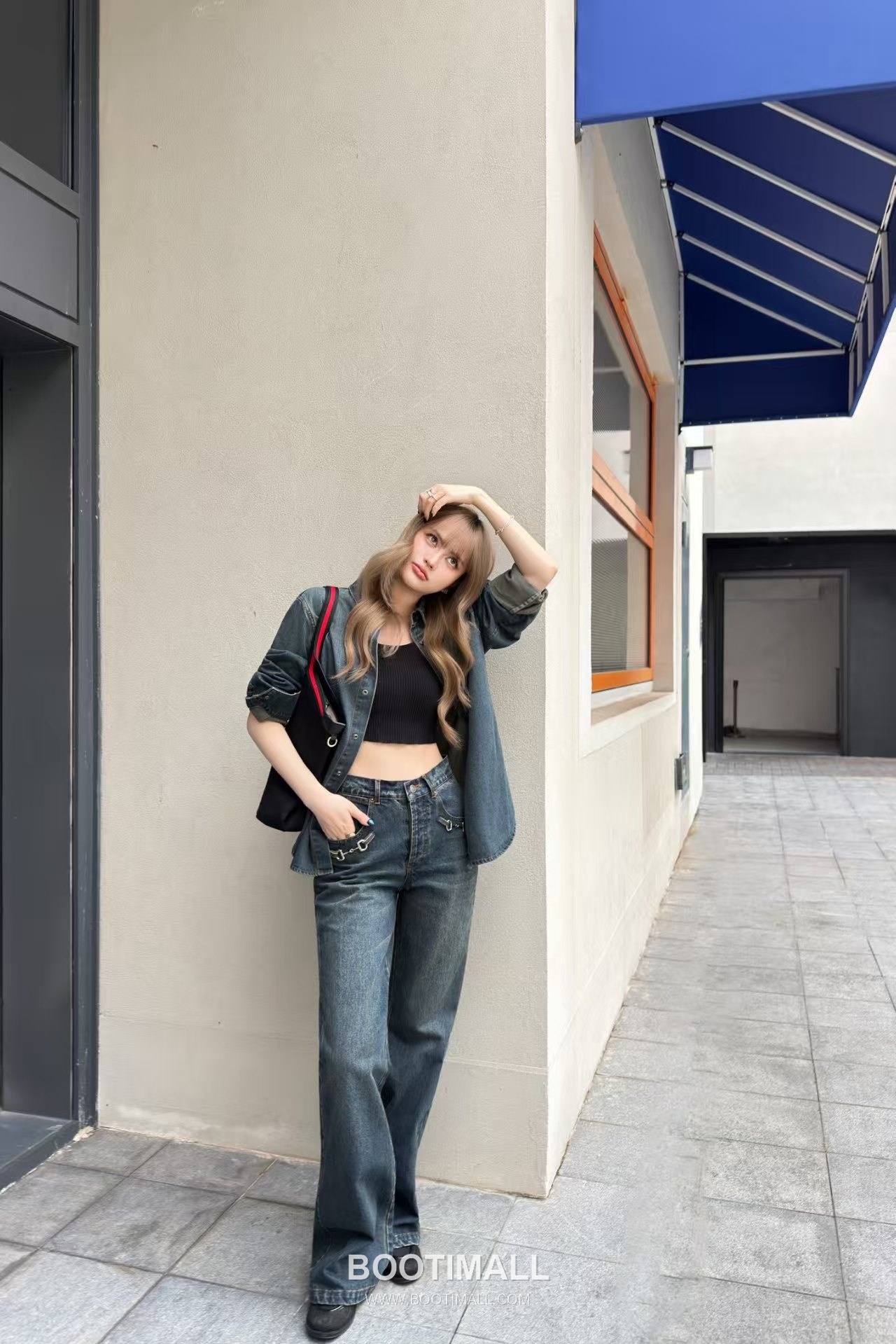 구찌 2026SS 코튼 데님 홀스빗 장식 로우라이즈 세미와이드 스트레이트핏 롱팬츠 Gucci 2026 SS Cotton Denim Horsebit Detail Low Rise Semi Wide Straight Fit Long Pants 9