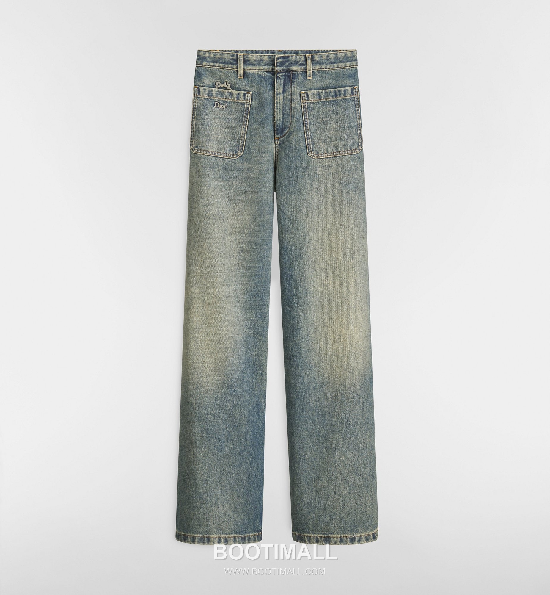 디올 2026SS 코튼 데님 리본자수 로고자수 스트레이트핏 롱팬츠 Dior 2026 SS Cotton Denim Bow Embroidery Logo Embroidered Straight Fit Long Pants 1