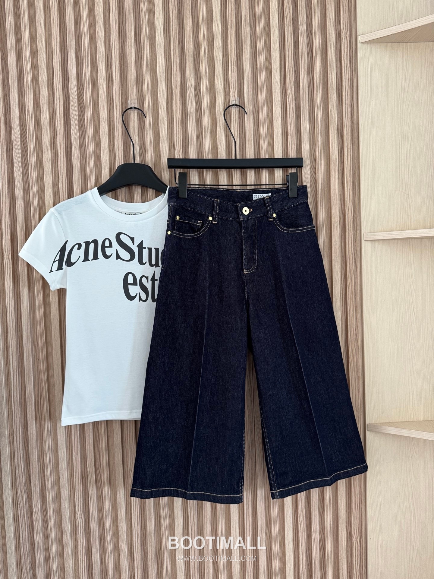 브루넬로 쿠치넬리 2026SS 코튼 데님 크롭 세미와이드 스트레이트핏 7부 팬츠 Brunello Cucinelli 2026 SS Cotton Denim Cropped Semi Wide Straight Fit Capri Pants 5