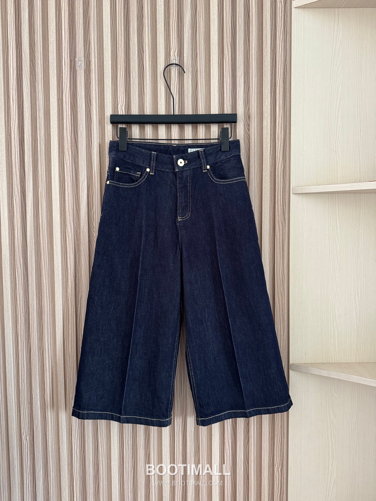 브루넬로 쿠치넬리 2026SS 코튼 데님 크롭 세미와이드 스트레이트핏 7부 팬츠 Brunello Cucinelli 2026 SS Cotton Denim Cropped Semi Wide Straight Fit Capri Pants 6