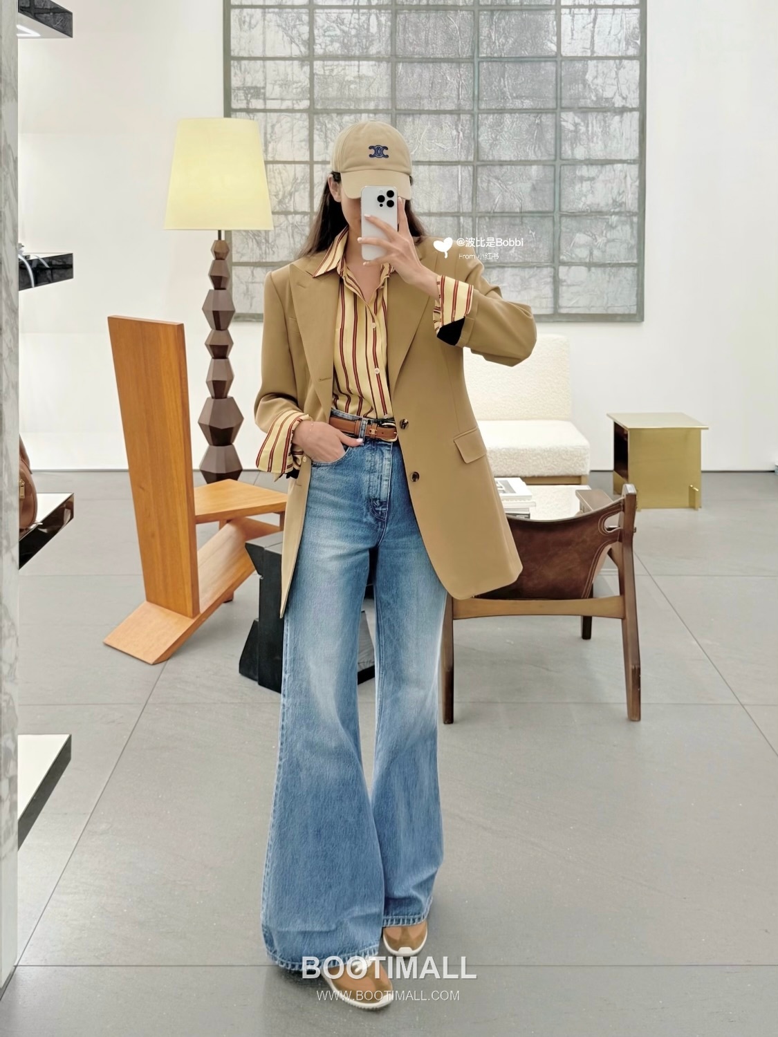 셀린느 2026SS 코튼 데님 싱글버튼 하이웨스트 부츠컷 롱팬츠 Celine 2026 SS Cotton Denim Single Button High Waist Bootcut Long Pants 2