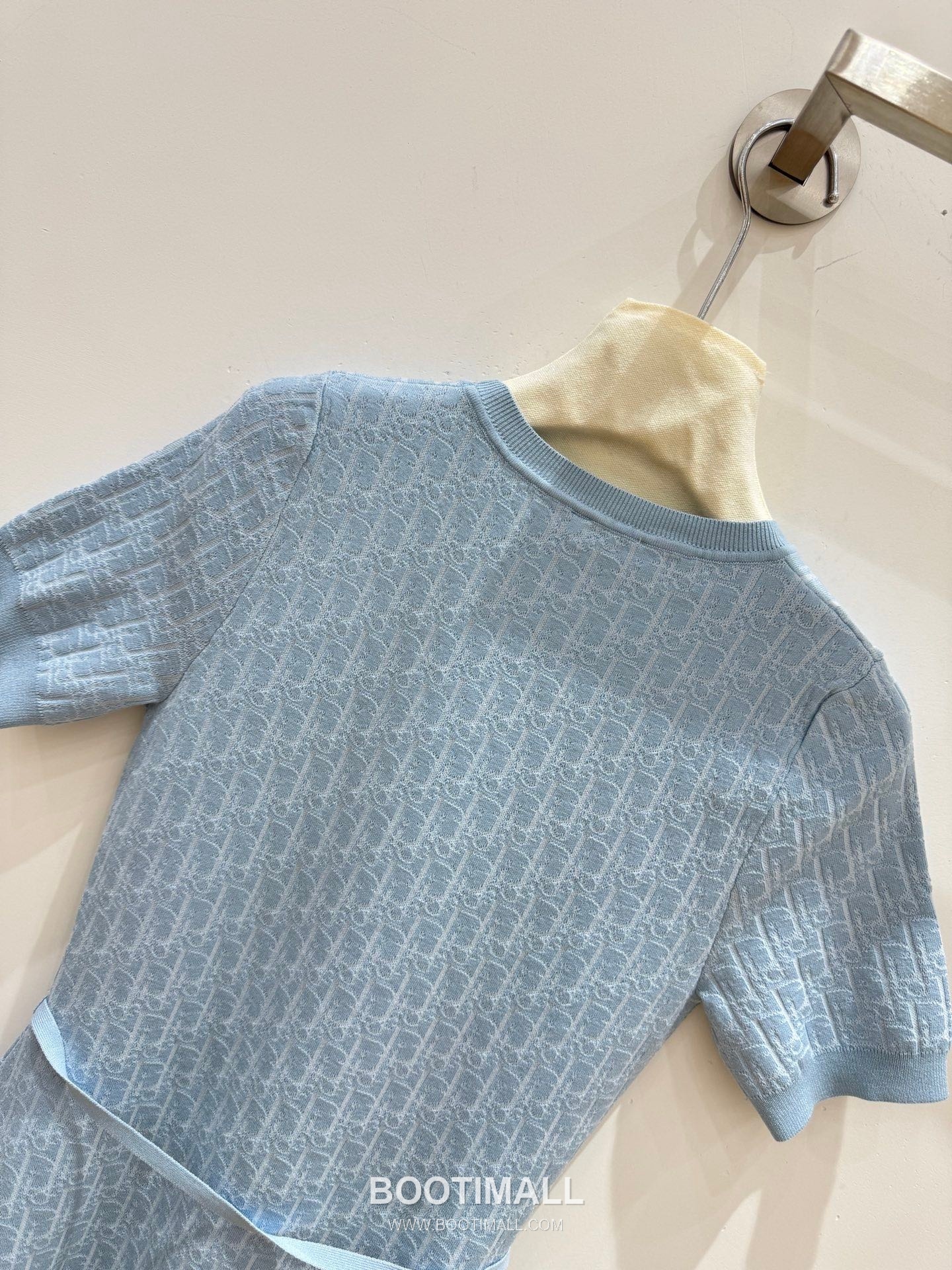 디올 2026SS 울혼방 오블리크 자카드 로고 슬림핏 A라인 반팔 니트 원피스 Dior 2026 SS Wool Blend Oblique Jacquard Logo Slim Fit A Line Short Sleeve Knit Dress 8