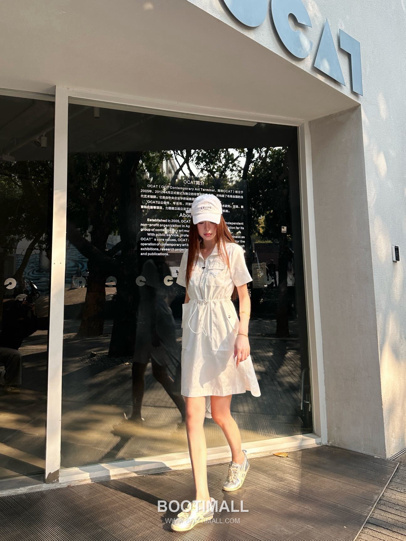 프라다 2026SS 리나일론 삼각자카드 로고 하프집업 폴로카라 A라인 반팔 원피스 Prada 2026 SS Re Nylon Triangle Jacquard Logo Half Zip Polo Collar A Line Short Sleeve Dress 3