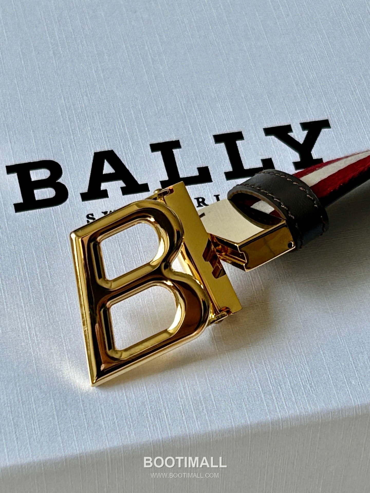 발리 캔버스 송아지가죽 트레인스트라이프 캐주얼 벨트 Bally Canvas Calfskin Train Stripe Casual Belt 3.5cm 3