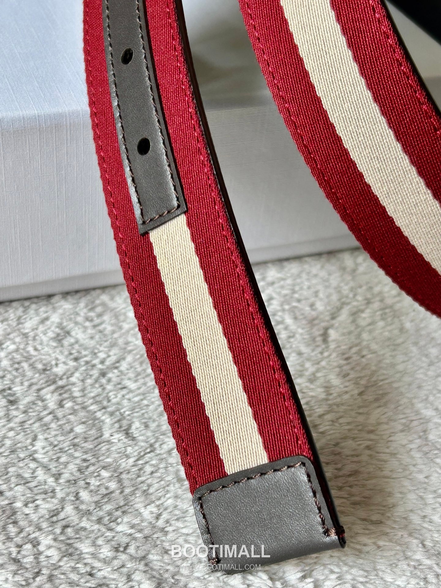 발리 캔버스 송아지가죽 트레인스트라이프 캐주얼 벨트 Bally Canvas Calfskin Train Stripe Casual Belt 3.5cm 7