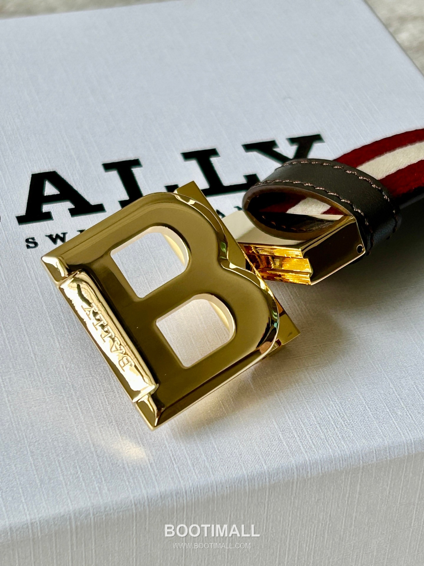 발리 캔버스 송아지가죽 트레인스트라이프 캐주얼 벨트 Bally Canvas Calfskin Train Stripe Casual Belt 3.5cm 3