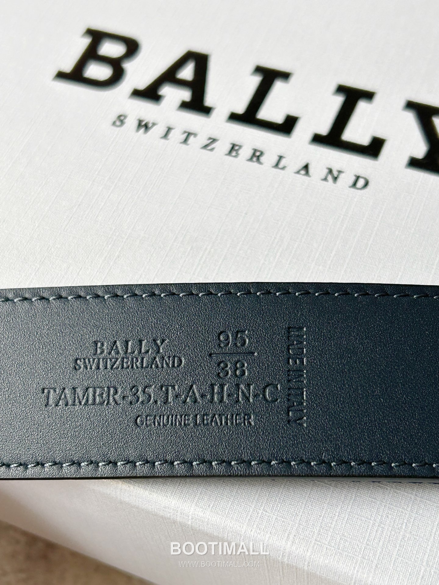 발리 캔버스 송아지가죽 트레인스트라이프 캐주얼 벨트 Bally Canvas Calfskin Train Stripe Casual Belt 3.5cm 8