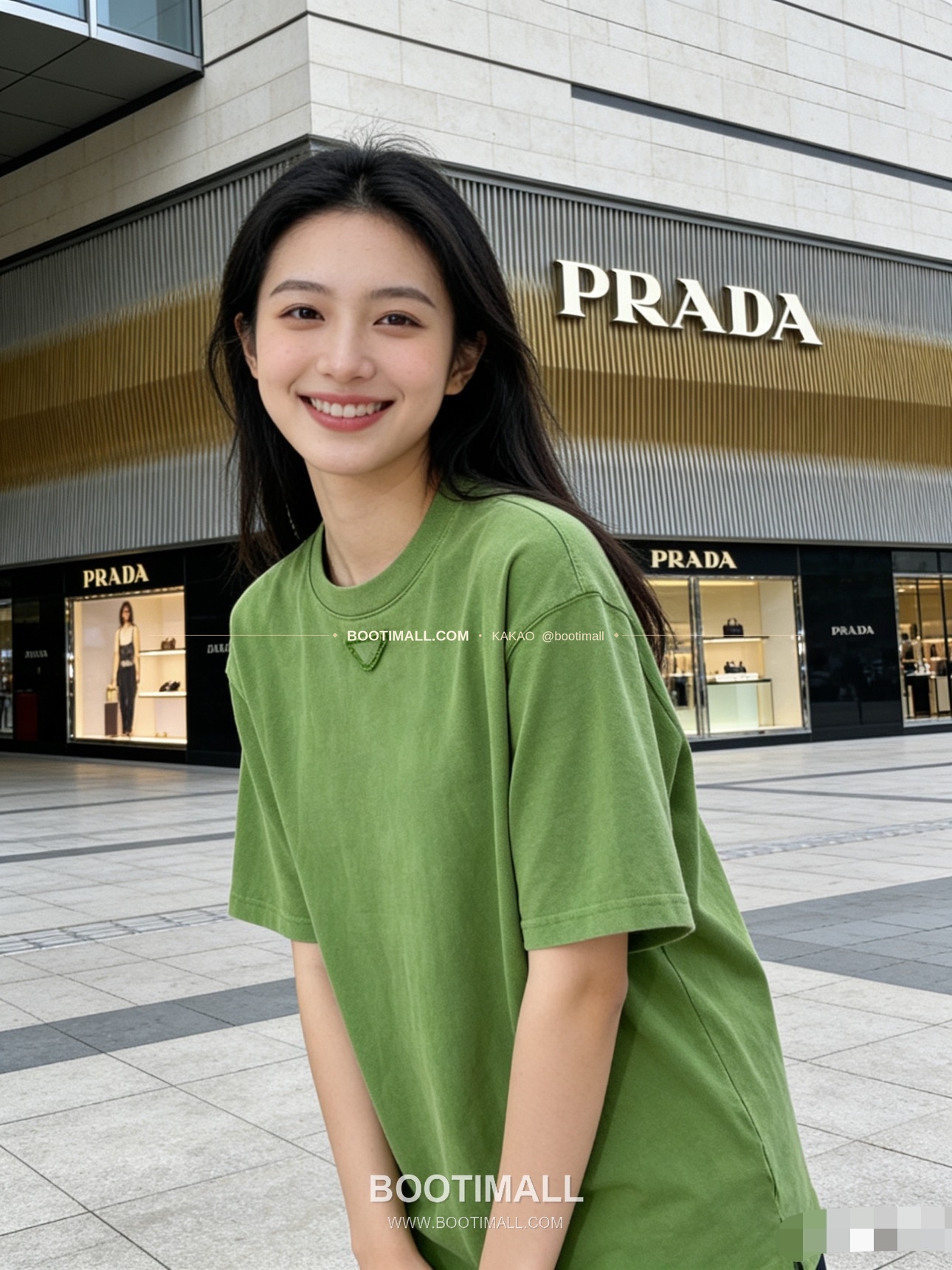 프라다 2026SS 워싱코튼 삼각로고 루즈핏 반팔 티셔츠 Prada 2026 SS Washed Cotton Triangle Logo Loose Fit T-Shirt 5