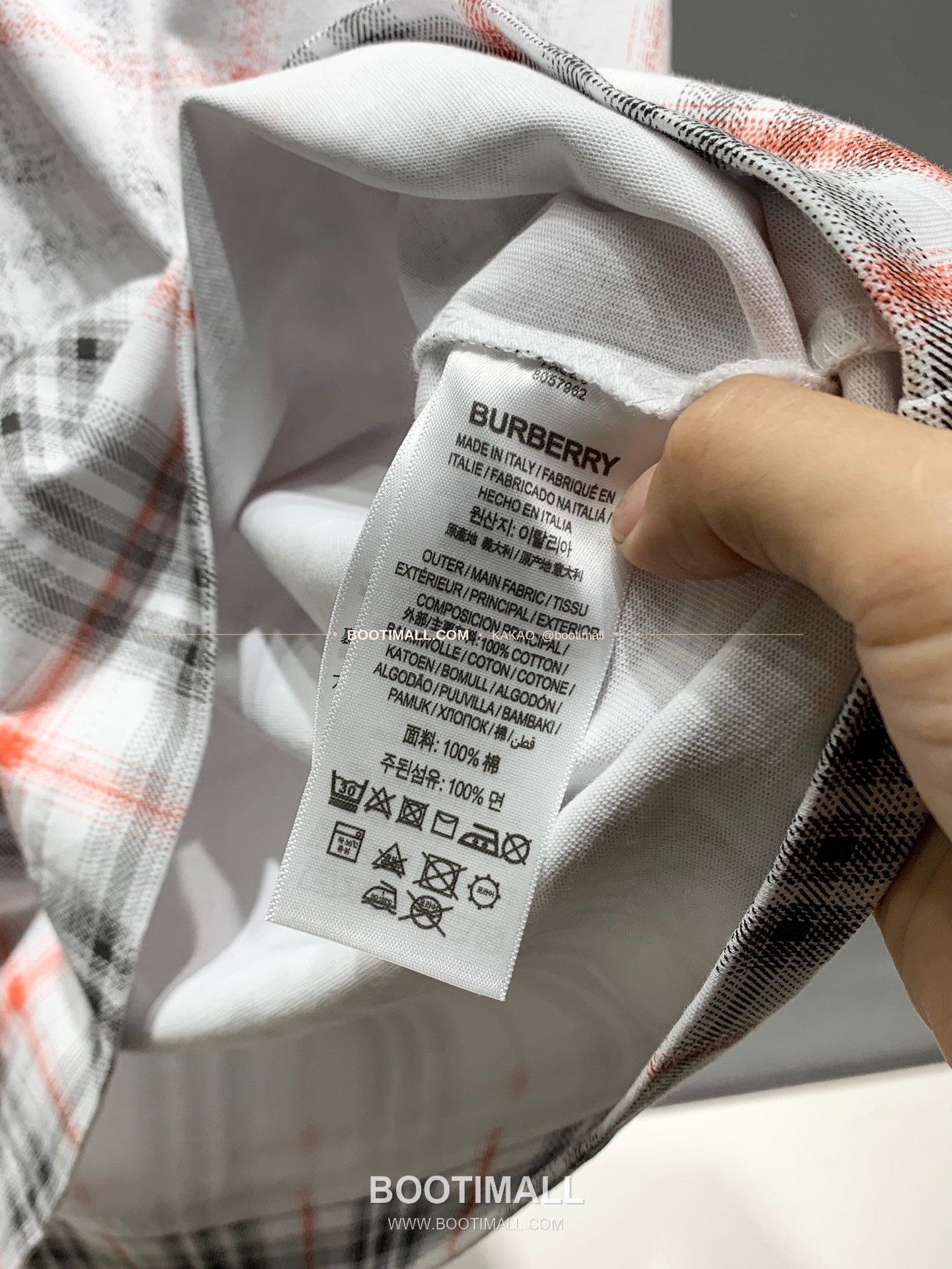 버버리 워싱코튼 그라데이션 체크 레귤러핏 반팔 티셔츠 Burberry Washed Cotton Gradient Check Regular Fit T-Shirt 8