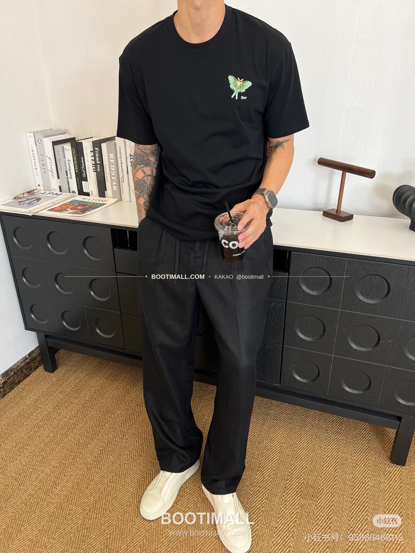 디올 헤비코튼 버터플라이 자수 로고 루즈핏 반팔 티셔츠 Dior Heavy Cotton Butterfly Embroidery Logo Loose Fit T-Shirt AAW98198 3