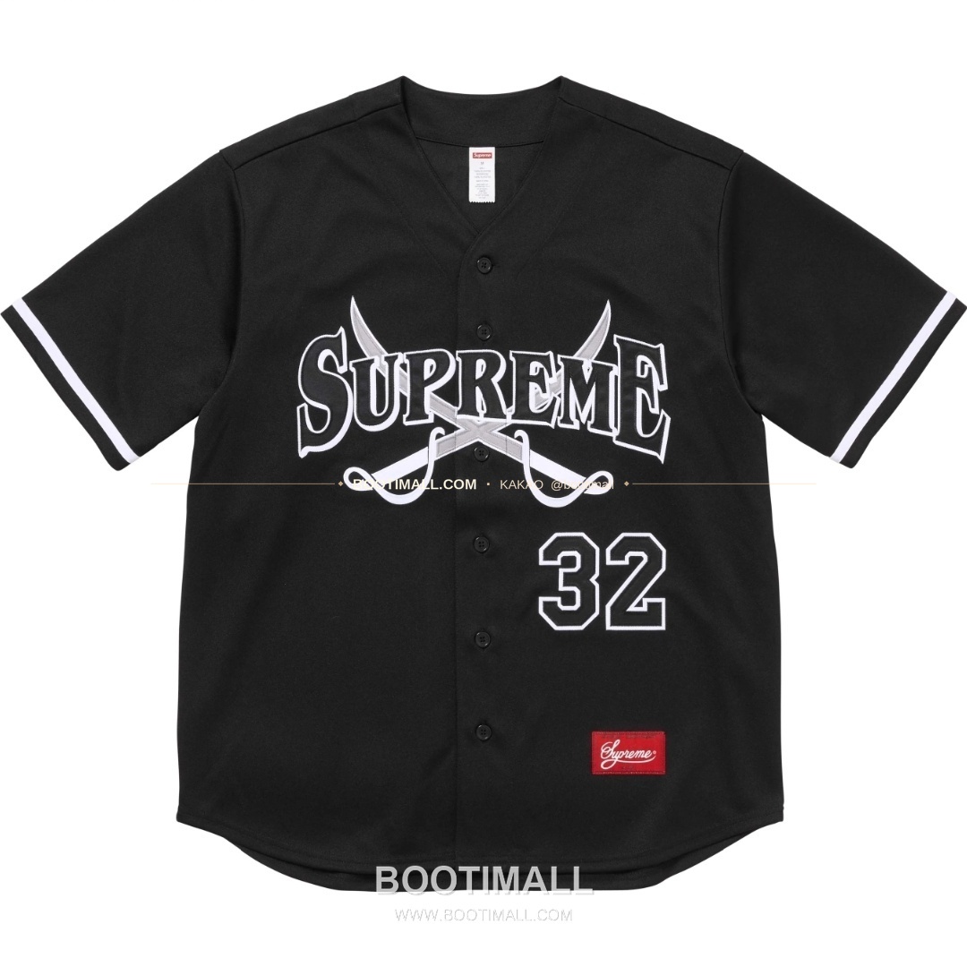 슈프림 2025FW 소드 패치 로고 레귤러핏 반팔 베이스볼 셔츠 Supreme 2025 FW Swords Patch Logo Regular Fit Short Sleeve Baseball Jersey 1