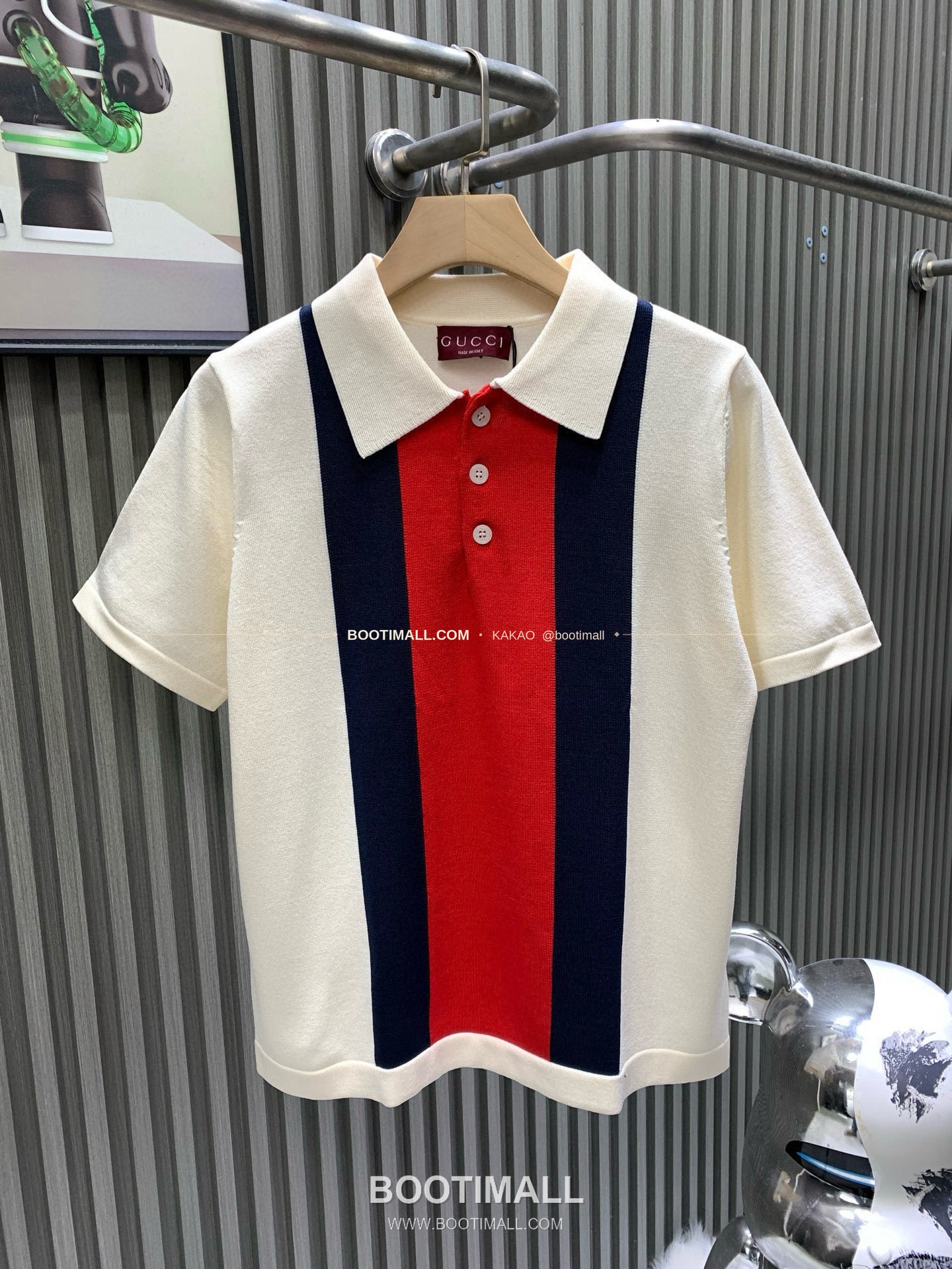 구찌 2025SS 실켓코튼 니트 카라 레귤러핏 반팔 폴로 셔츠 Gucci 2025 SS Mercerized Cotton Knit Collar Regular Fit Short Sleeve Polo Shirt 1