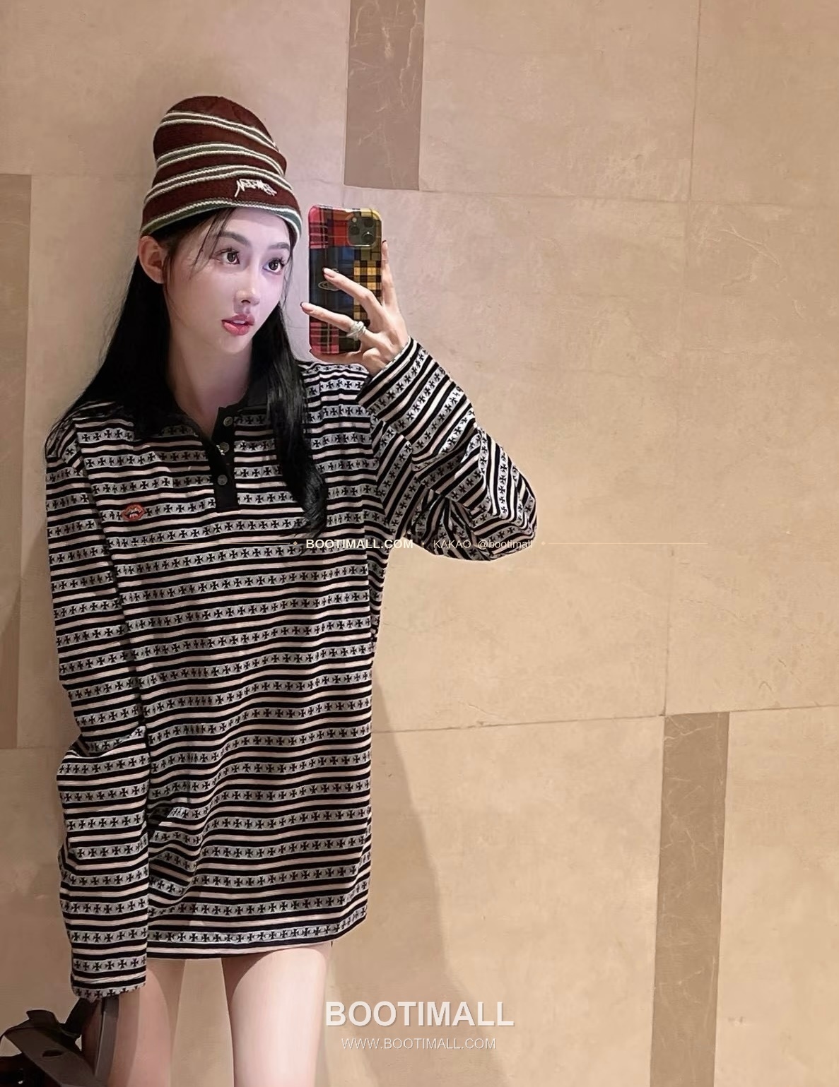 크롬하츠 코튼 립 자수 로고 레귤러핏 롱슬리브 폴로 셔츠 Chrome Hearts Cotton Lip Embroidery Logo Regular Fit Long Sleeve Polo Shirt 4