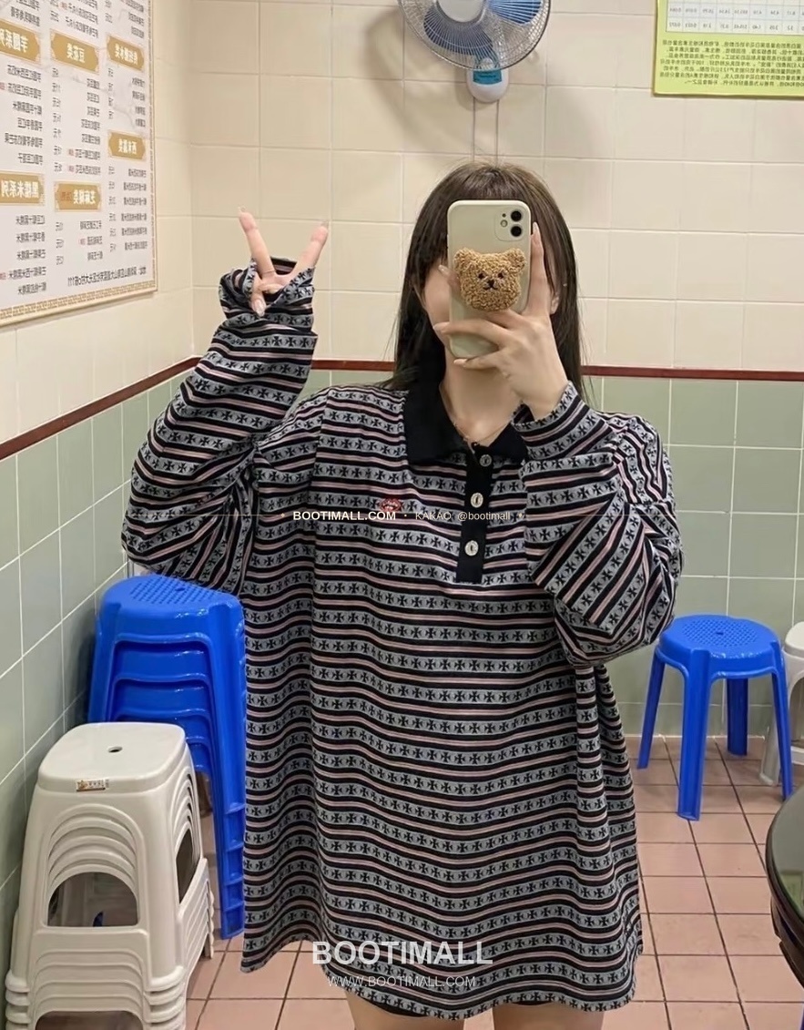 크롬하츠 코튼 립 자수 로고 레귤러핏 롱슬리브 폴로 셔츠 Chrome Hearts Cotton Lip Embroidery Logo Regular Fit Long Sleeve Polo Shirt 6