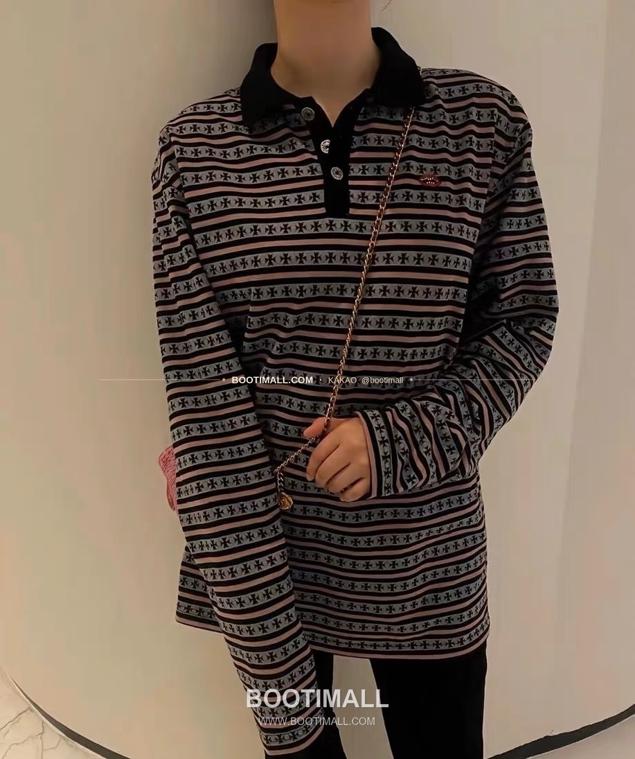 크롬하츠 코튼 립 자수 로고 레귤러핏 롱슬리브 폴로 셔츠 Chrome Hearts Cotton Lip Embroidery Logo Regular Fit Long Sleeve Polo Shirt 9