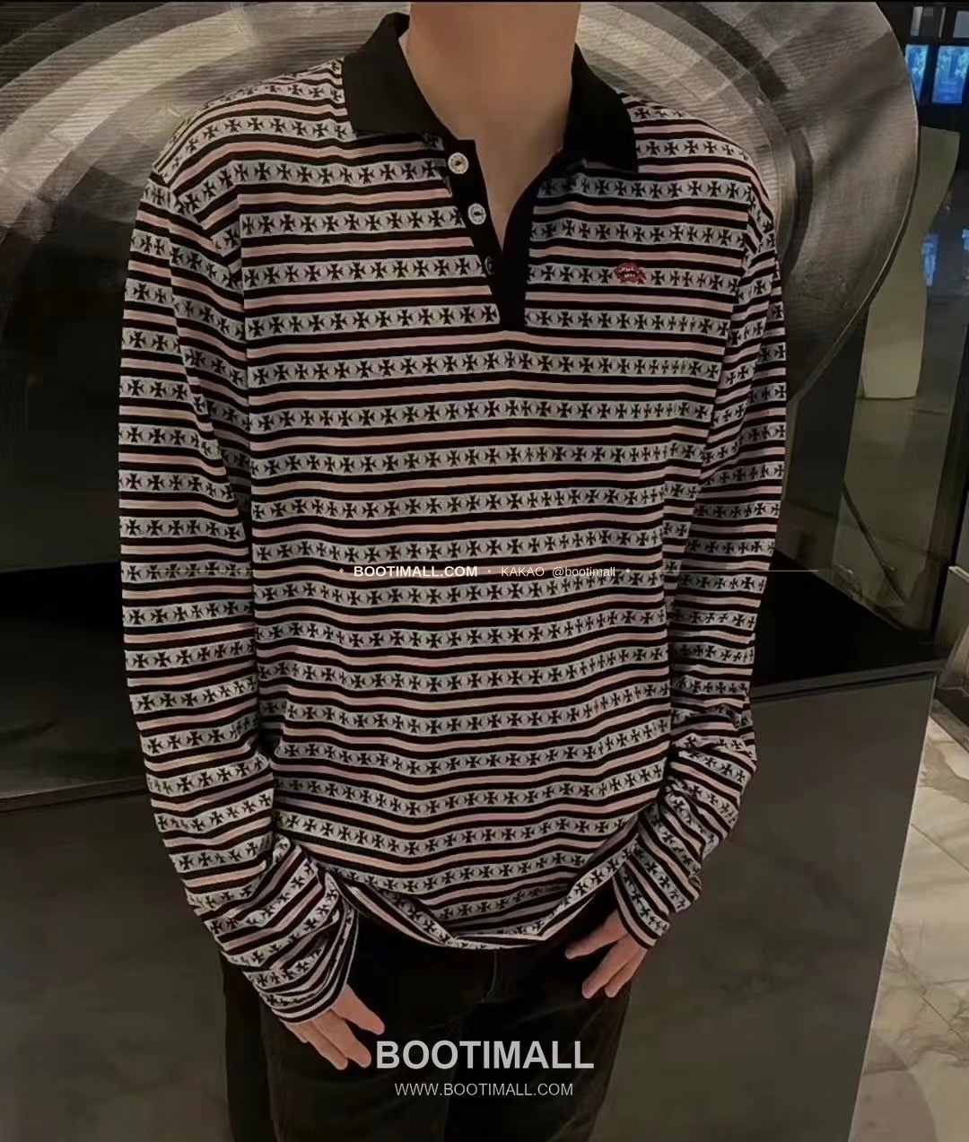 크롬하츠 코튼 립 자수 로고 레귤러핏 롱슬리브 폴로 셔츠 Chrome Hearts Cotton Lip Embroidery Logo Regular Fit Long Sleeve Polo Shirt 13