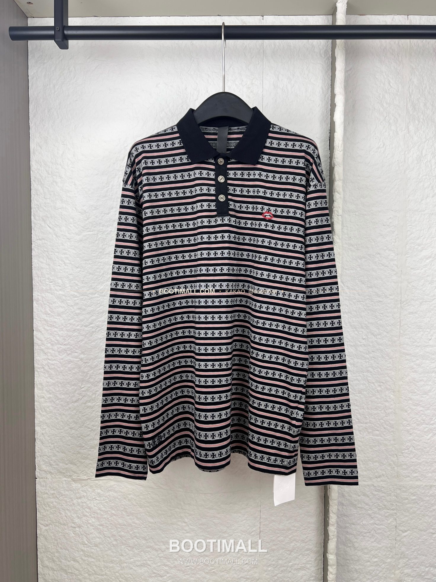 크롬하츠 코튼 립 자수 로고 레귤러핏 롱슬리브 폴로 셔츠 Chrome Hearts Cotton Lip Embroidery Logo Regular Fit Long Sleeve Polo Shirt 14