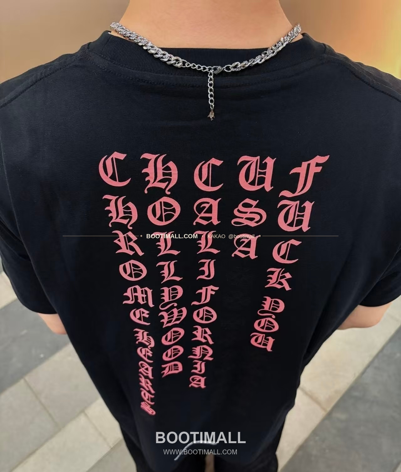 크롬하츠 코튼 스크립트 로고 프린트 루즈핏 반팔 티셔츠 Chrome Hearts Cotton Script Logo Print Loose Fit T-Shirt 4